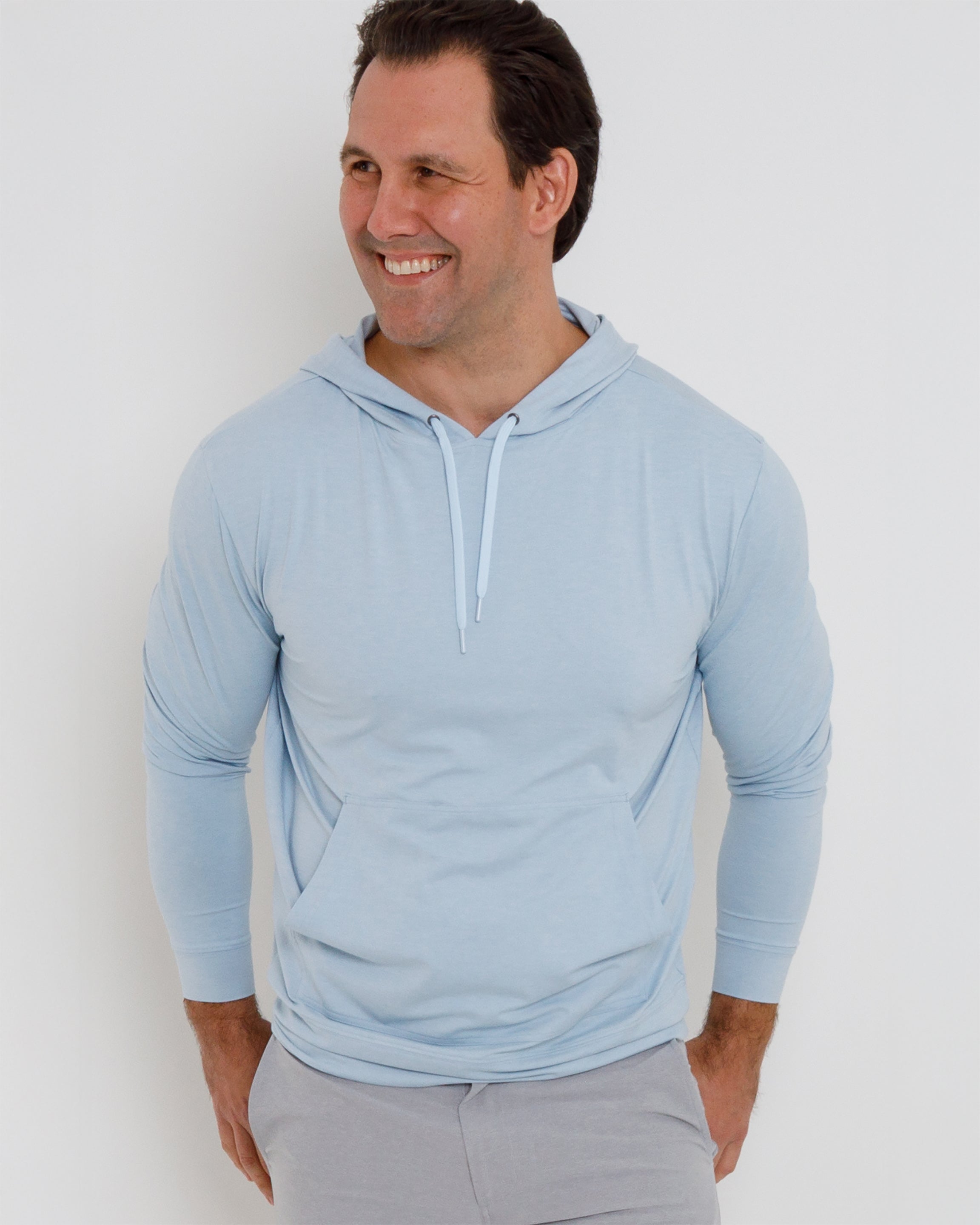 Red Beach Hoodie - Blue Fog Heather