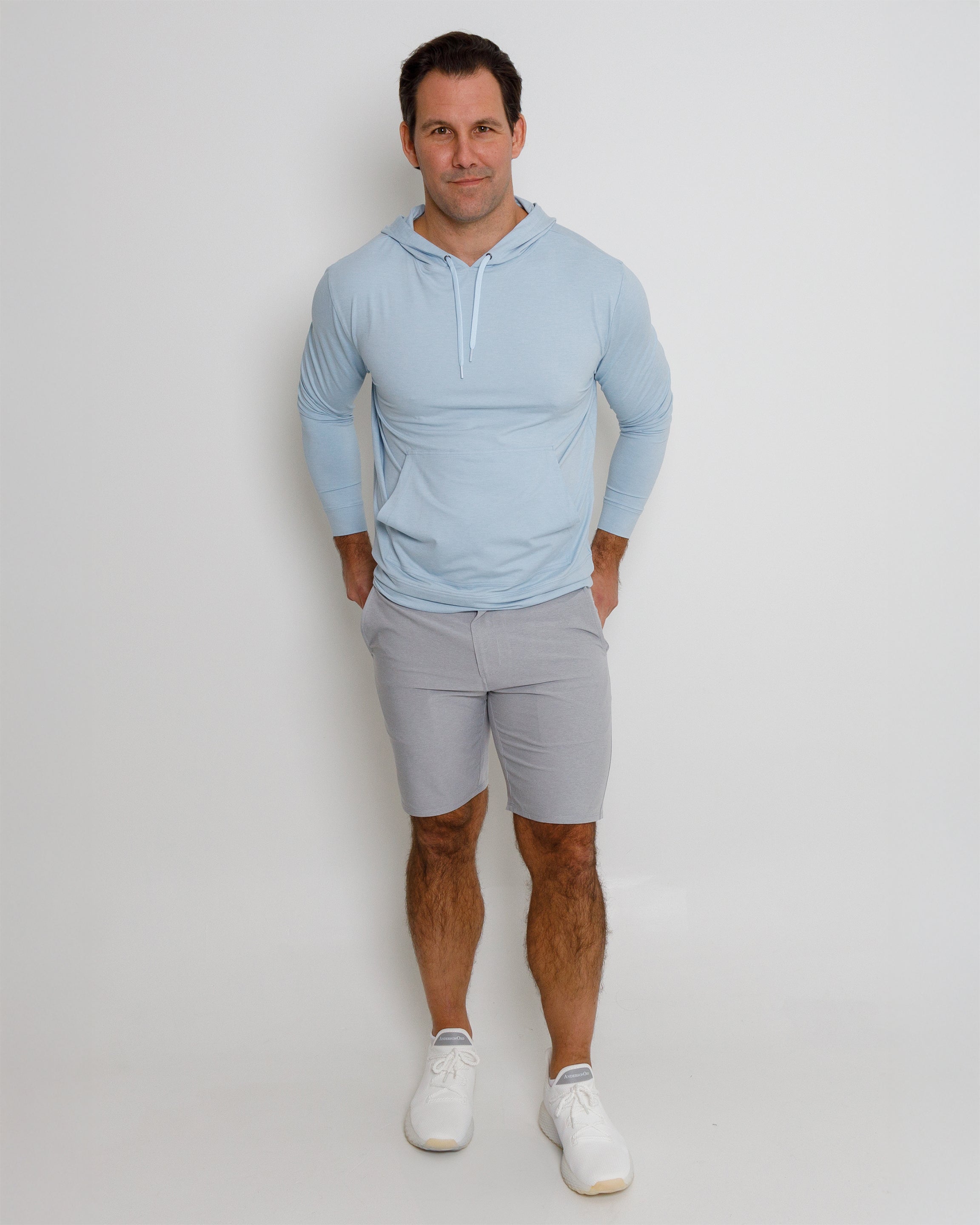Red Beach Hoodie - Blue Fog Heather