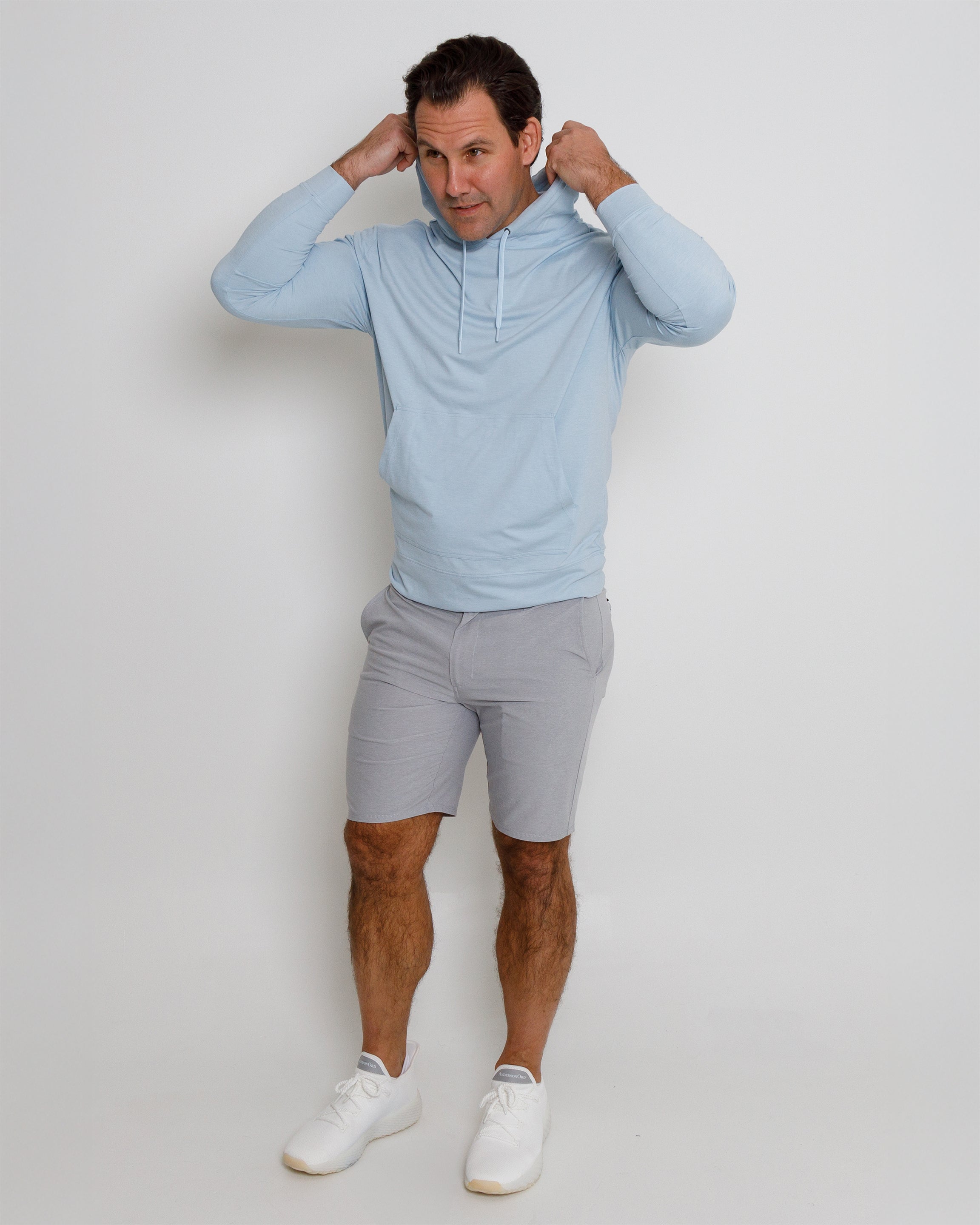 Red Beach Hoodie - Blue Fog Heather