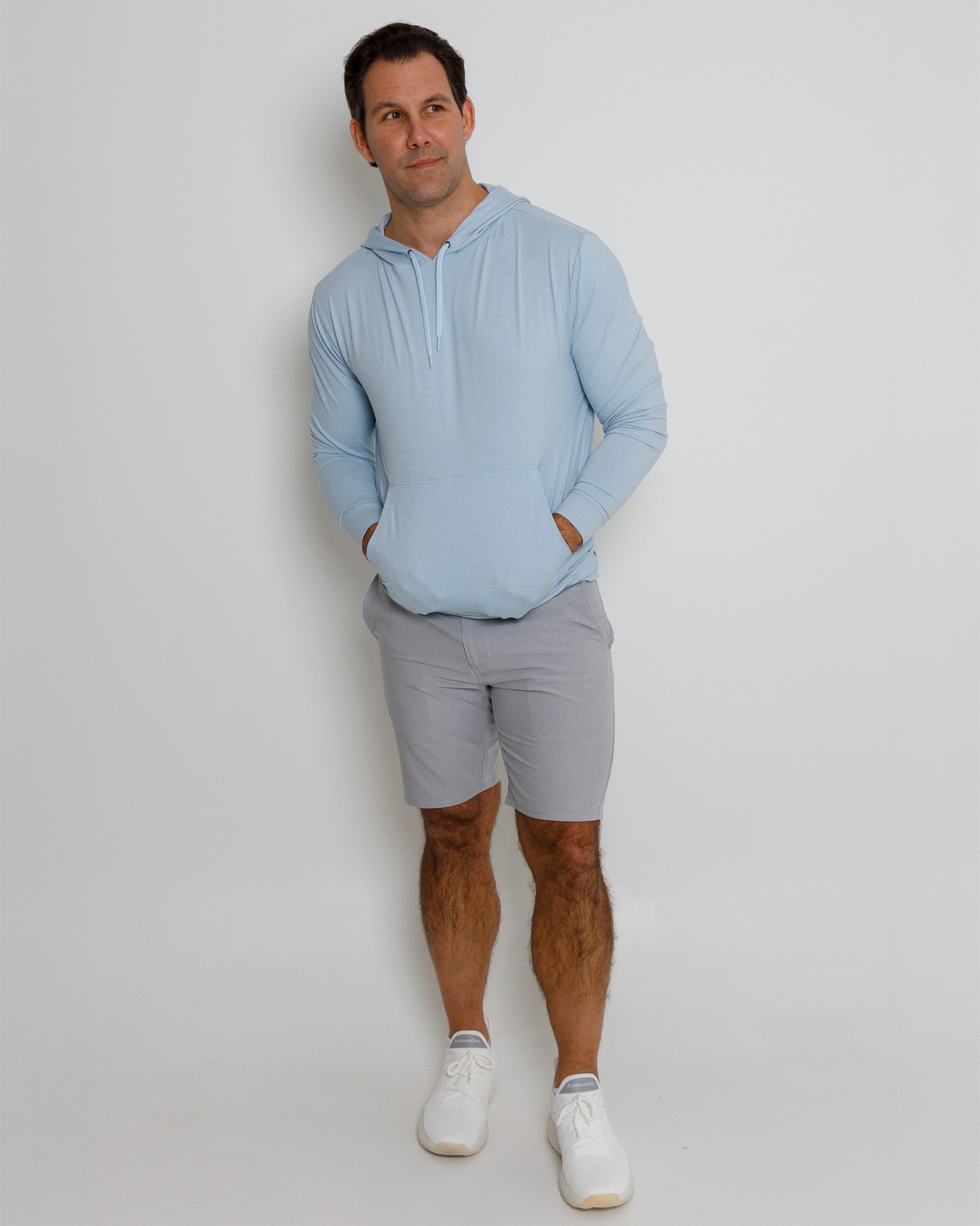 Red Beach Hoodie - Blue Fog Heather