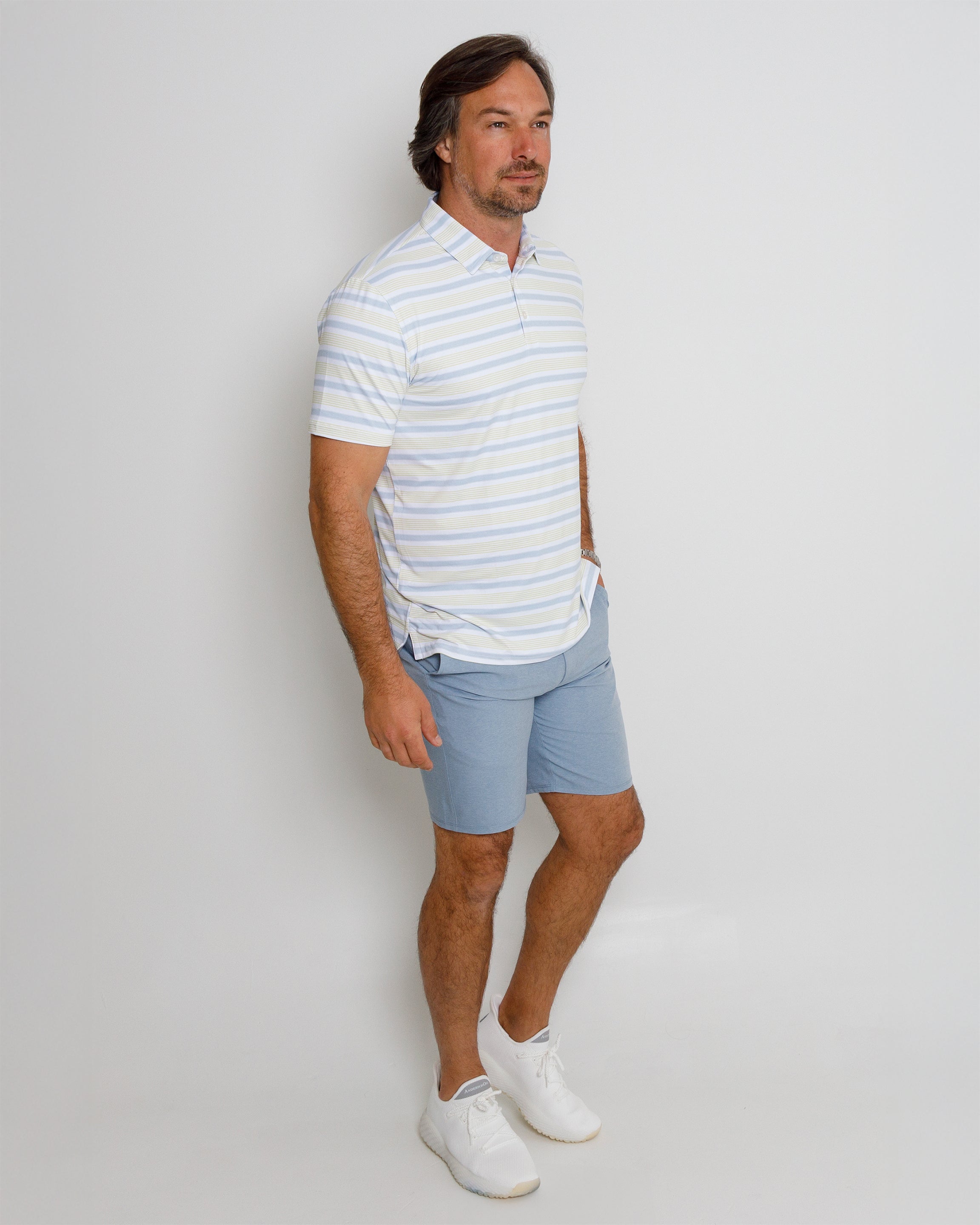 Spear Polo - HTR Niagara Mist/HTR Glass Green