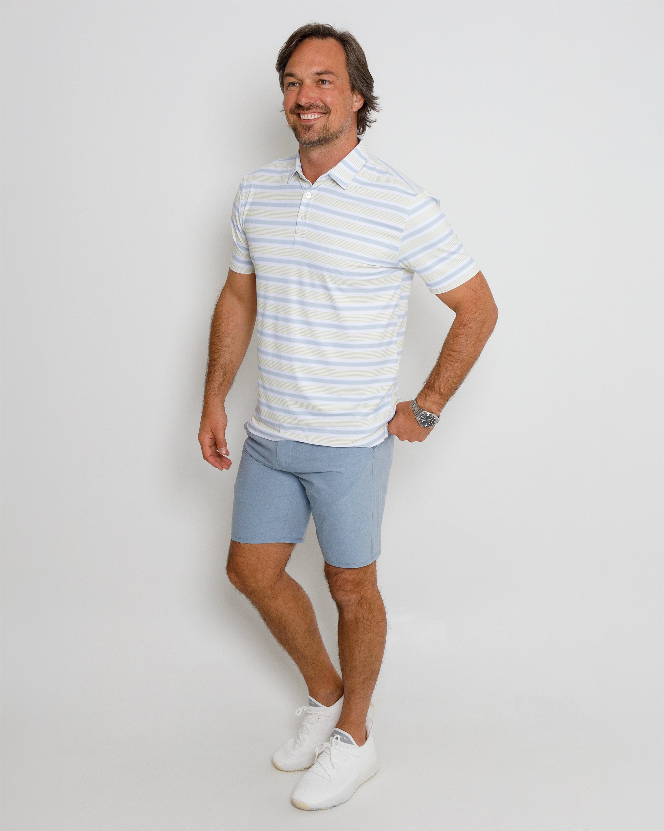 Spear Polo - HTR Niagara Mist/HTR Glass Green