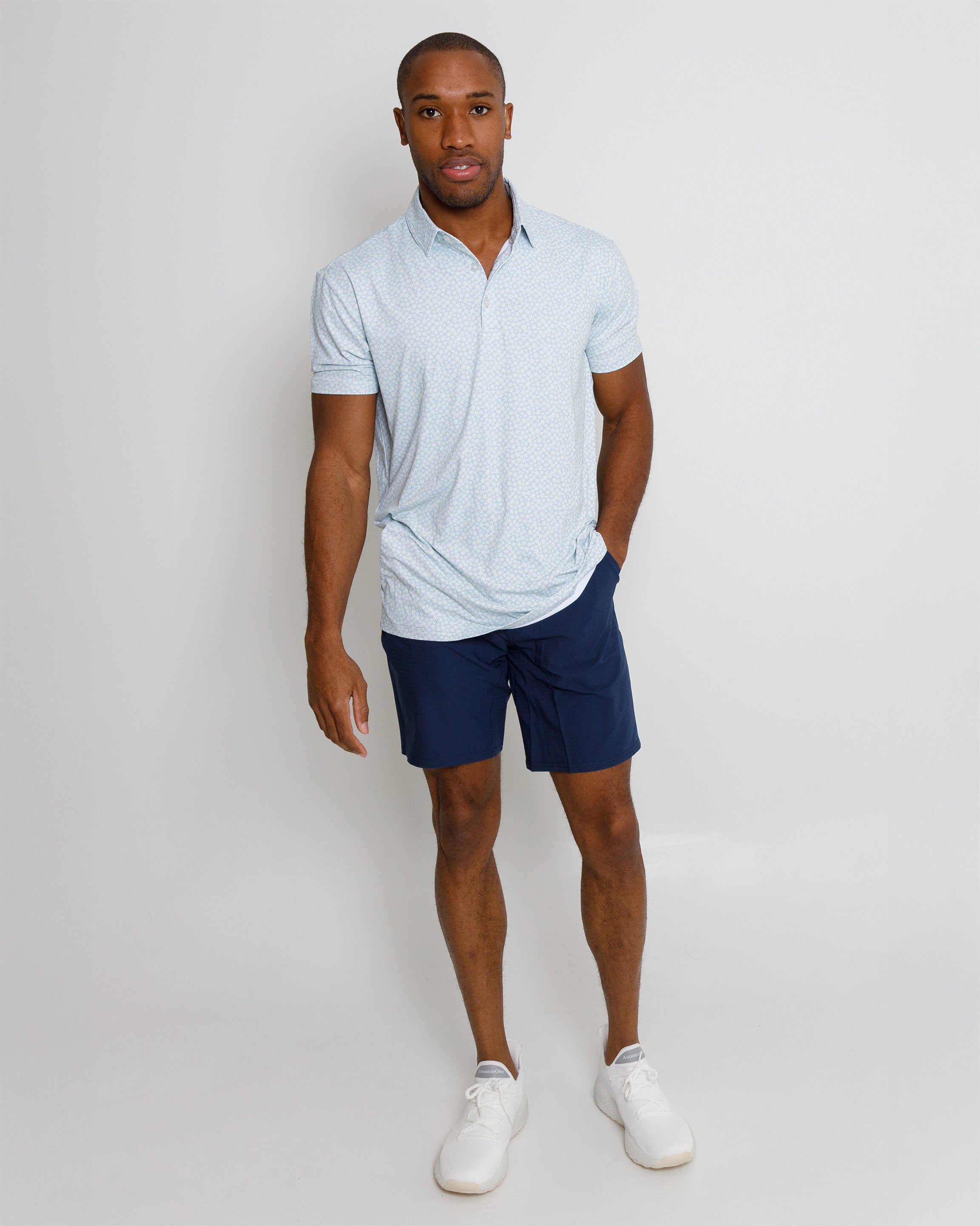The K Polo - Niagara Mist/Glass Green/White