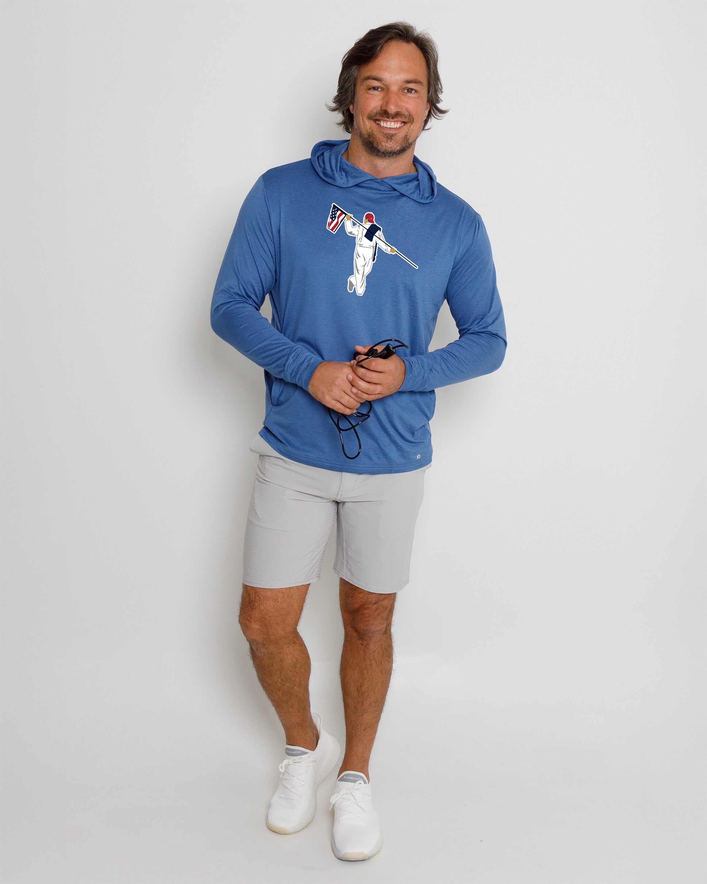 Blacks Beach Hoodie - American Looper - Federal Blue Heather