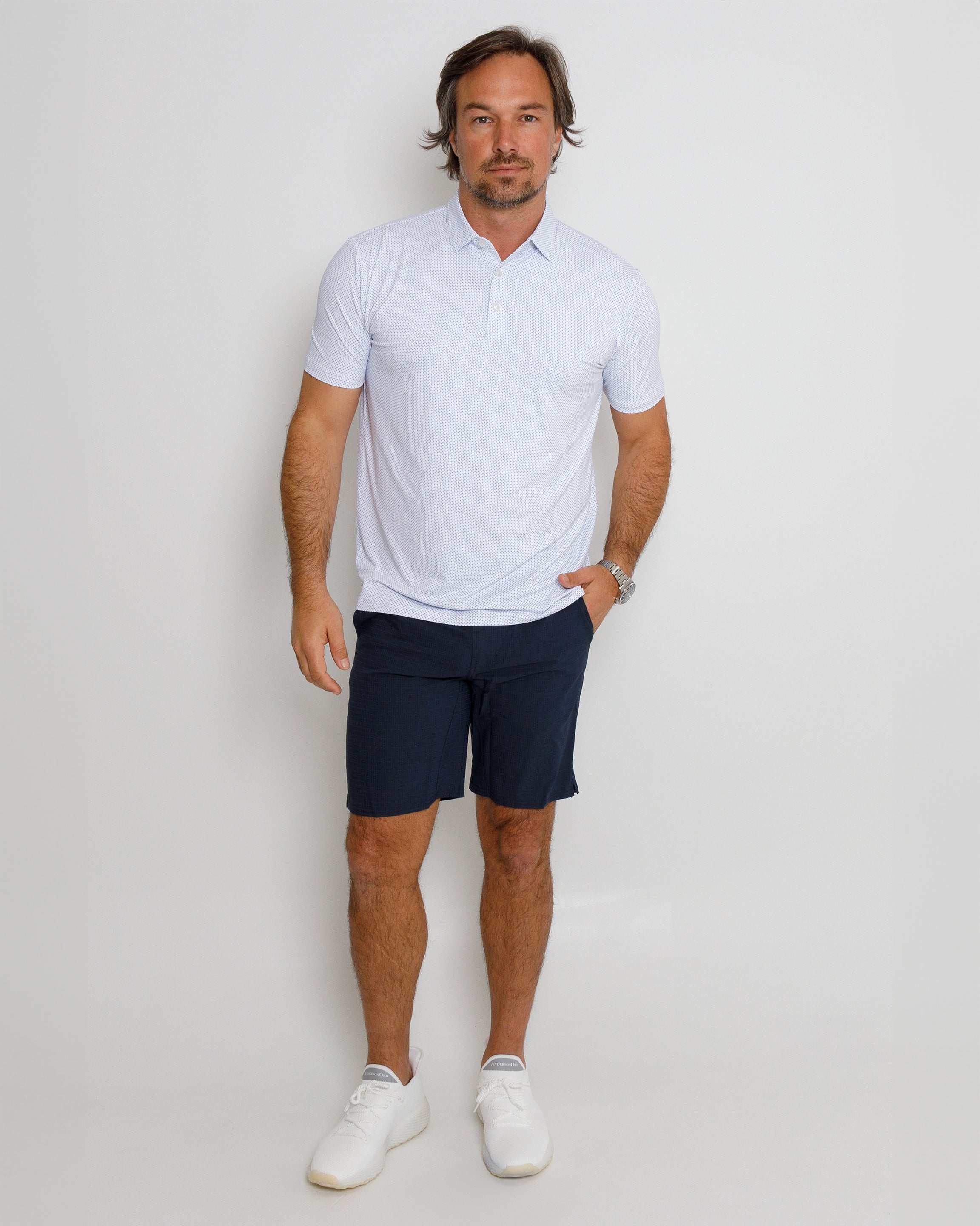 Wailua Polo - White/Dark Denim