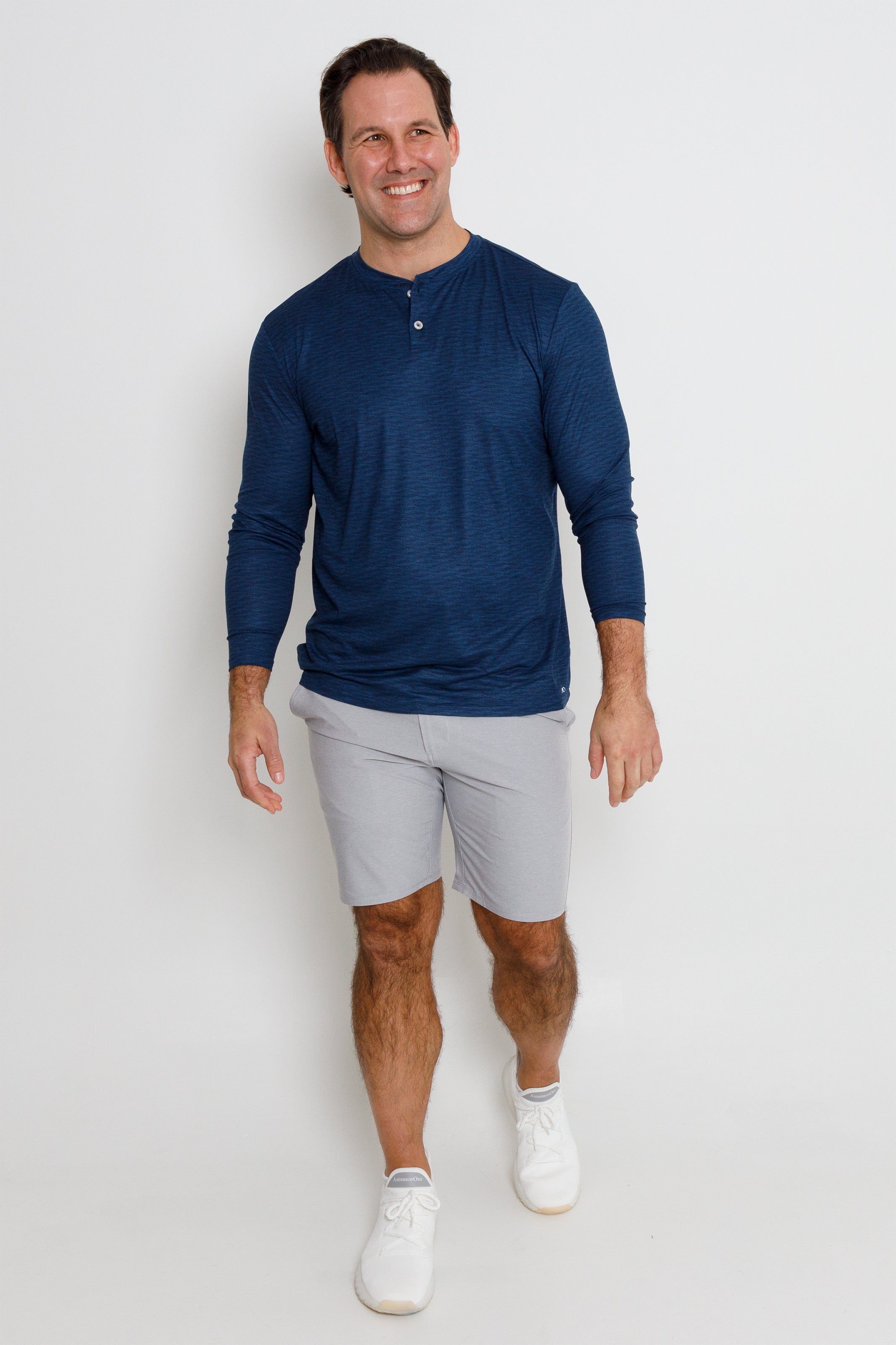 Wave LS Henley - Midnight Navy Heather