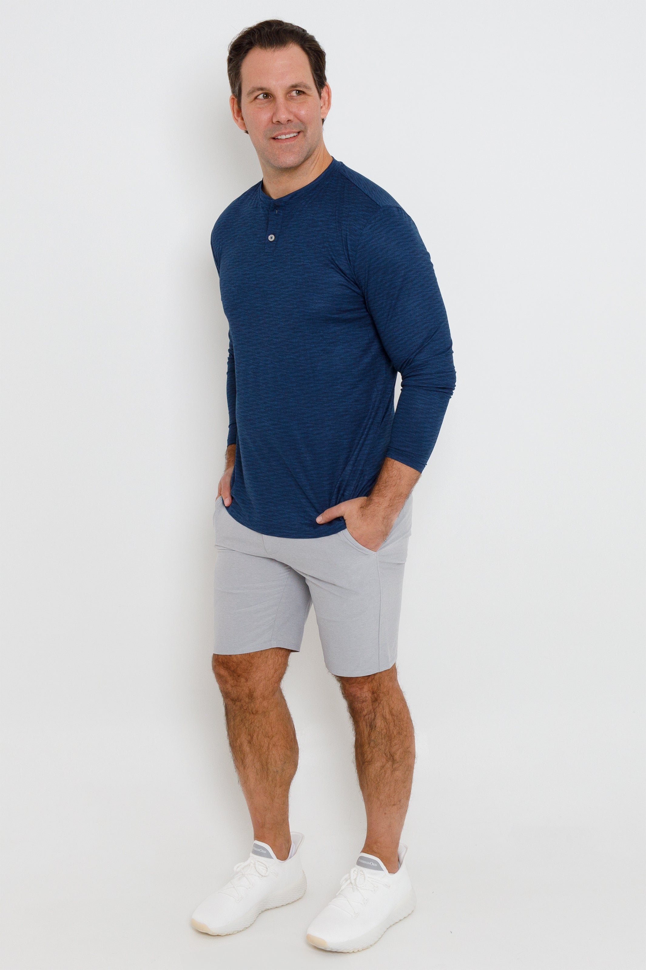 Wave LS Henley - Midnight Navy Heather