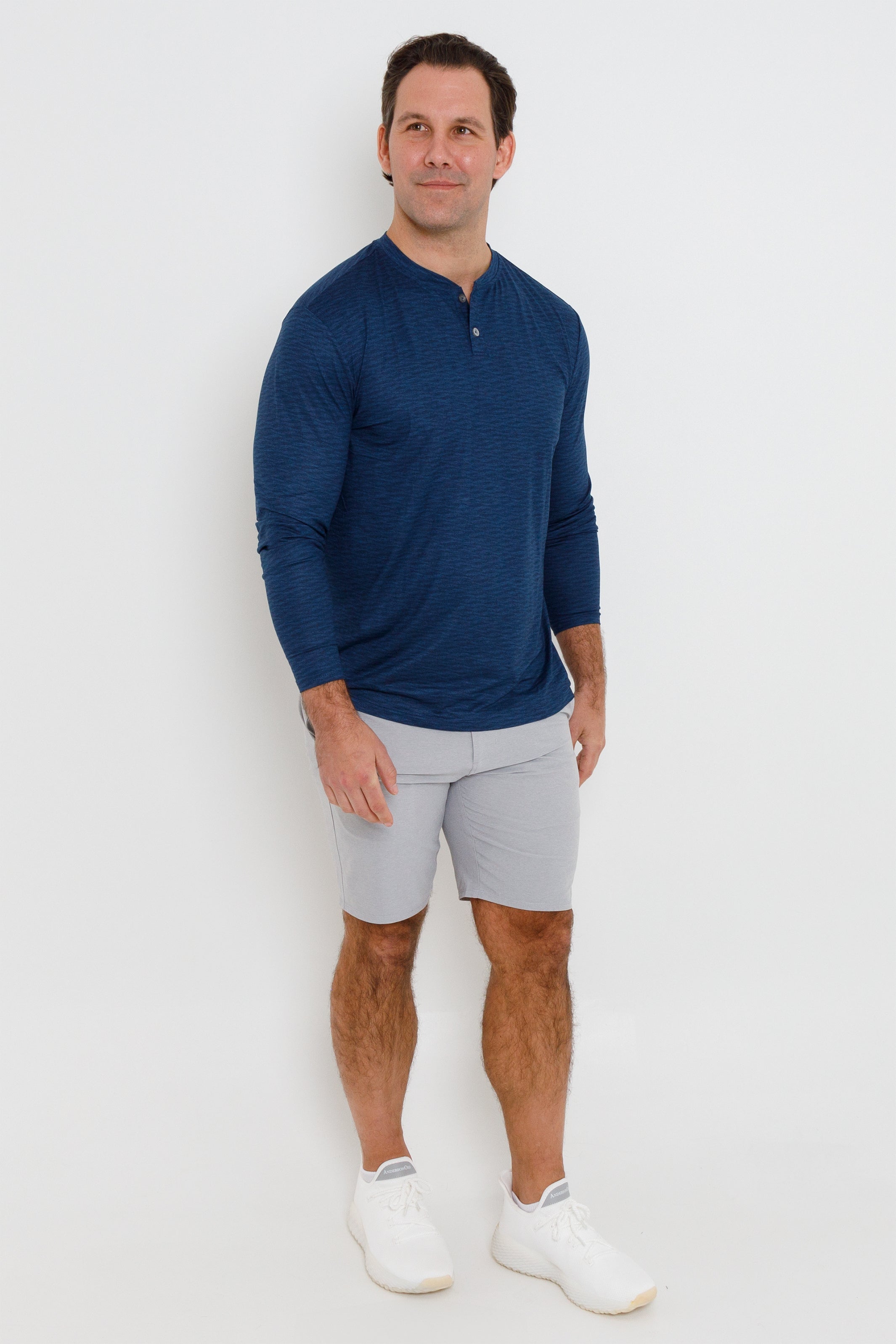 Wave LS Henley - Midnight Navy Heather