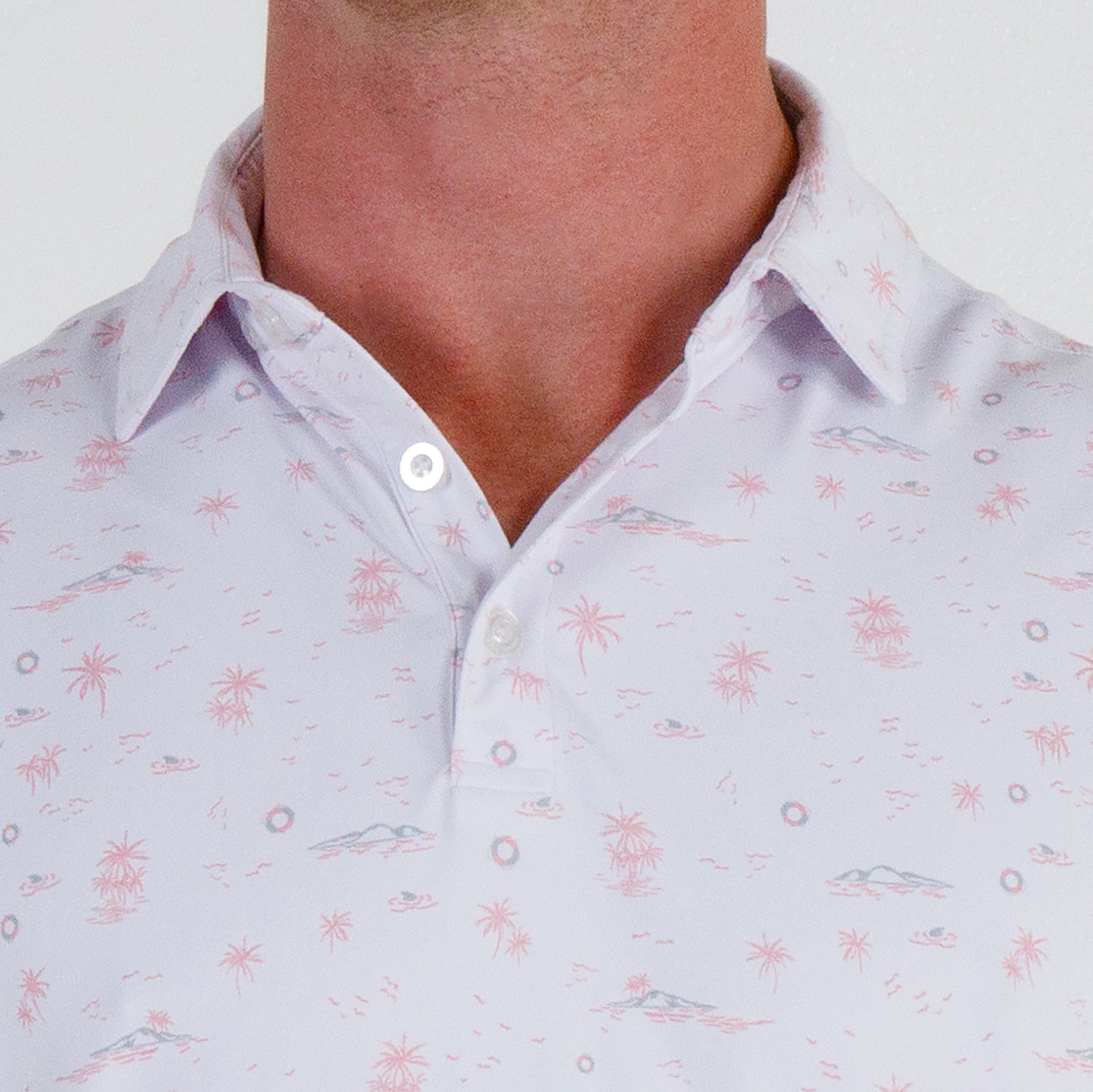 Coast Polo - White/Orchid Pink