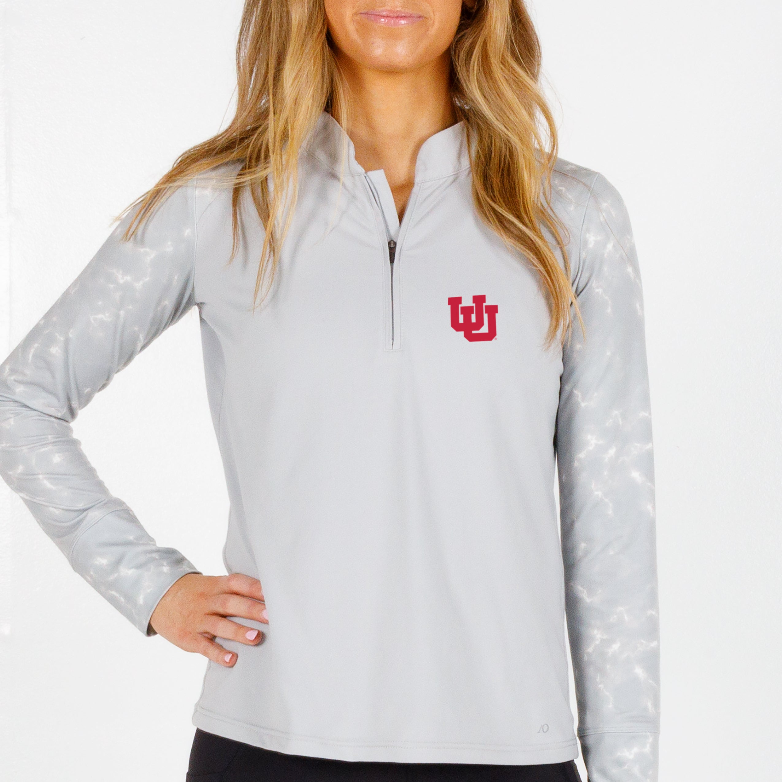 1/4 Zip Mock Pullover Utah - Platinum