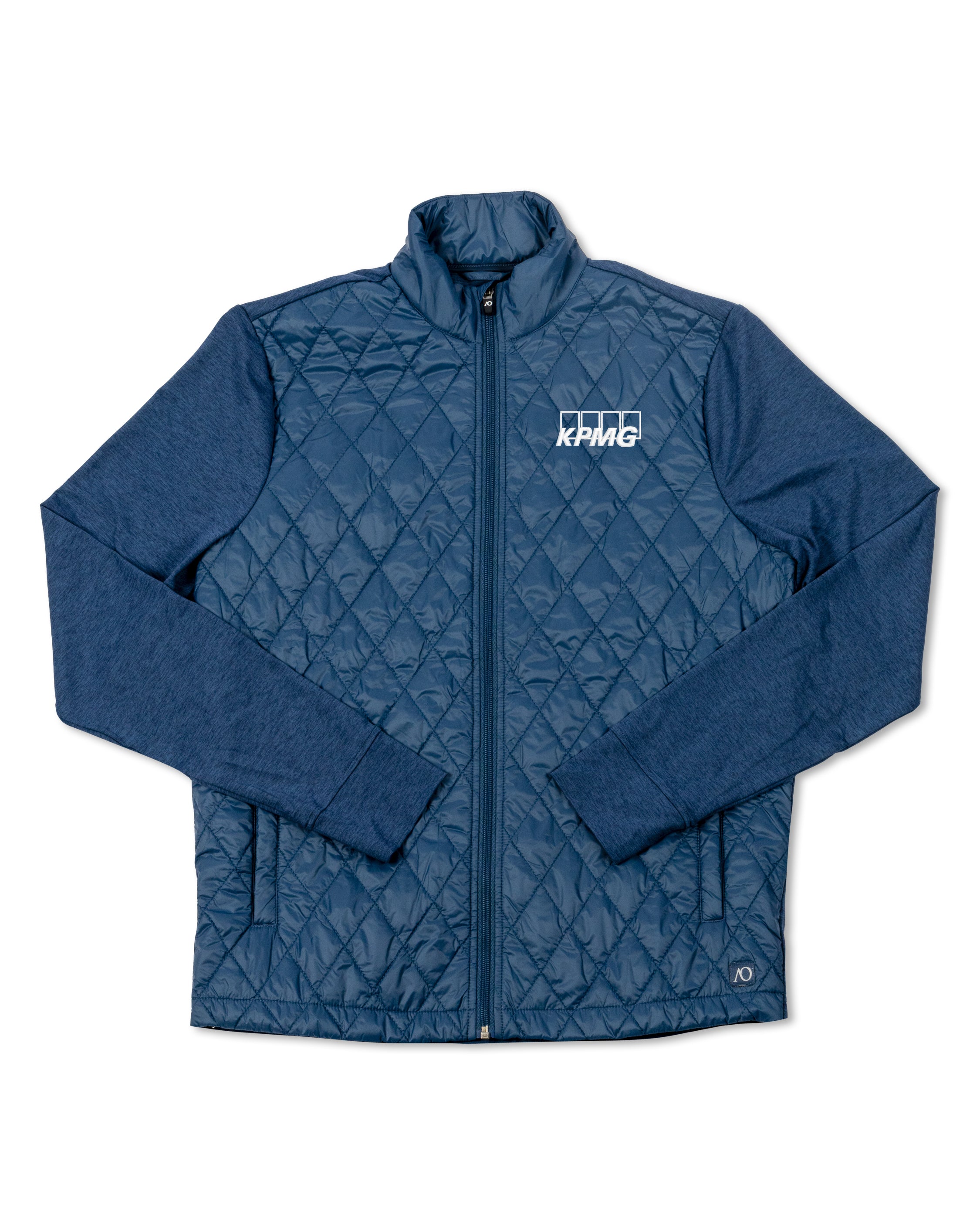 AndersonOrd Seaworth quilted jacket in navy with embroidered KPMG logo