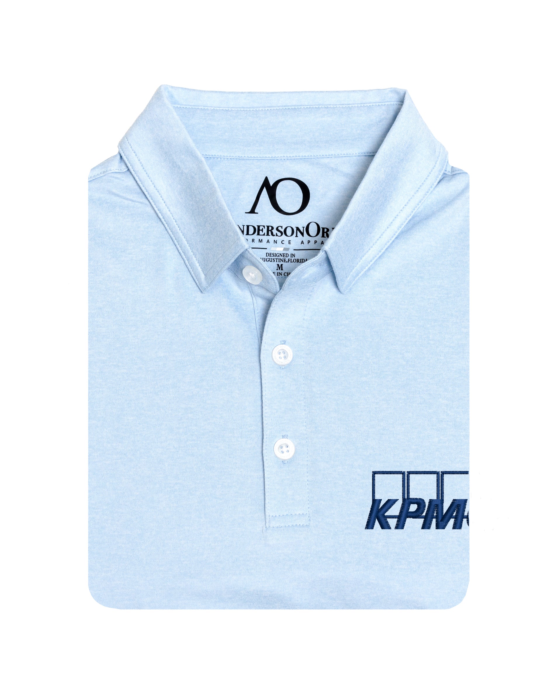 AndersonOrd pale blue polo with KPMG logo