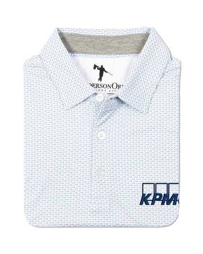 Bonefish patterned polo folded nicely with KPMG logo on the left chest