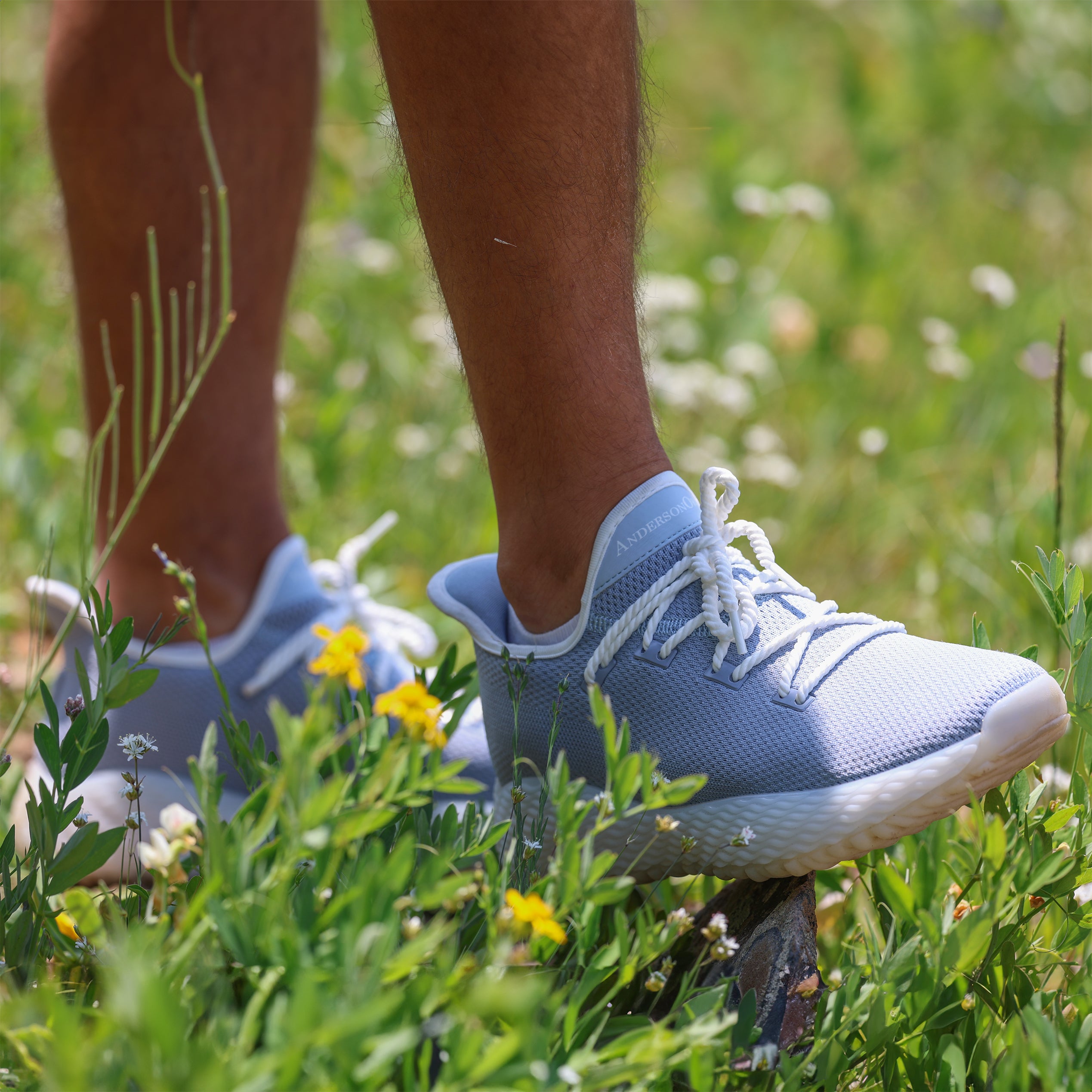 Light Blue Golf Shoes. Performance Athletic Shoe with breatheable fabric. AO Wave 1. AndersonOrd performance shoe.