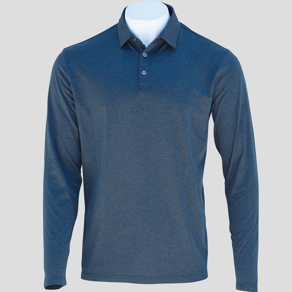 Gamer Long Sleeve Polo - Navy Heather