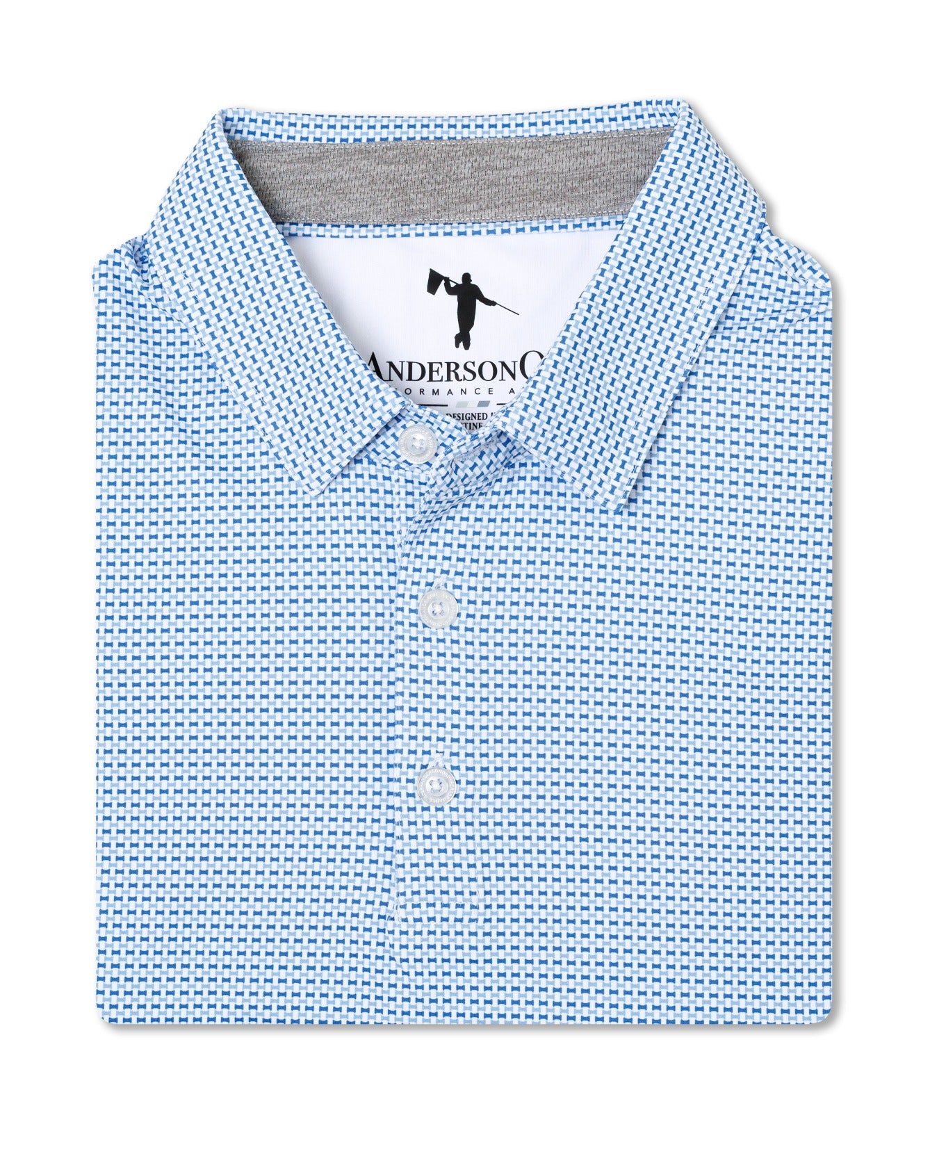 The Em Polo - White/Federal Blue/Blue Fog