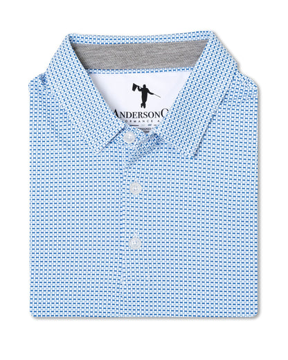The Em Polo - White/Federal Blue/Blue Fog
