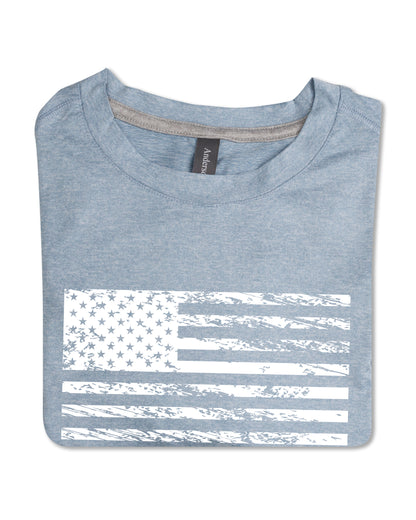 Butter T Vintage Flag - Blue Fog Heather
