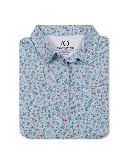 Cascade Polo - Blue Haze/Dark Denim/White/Earth Red