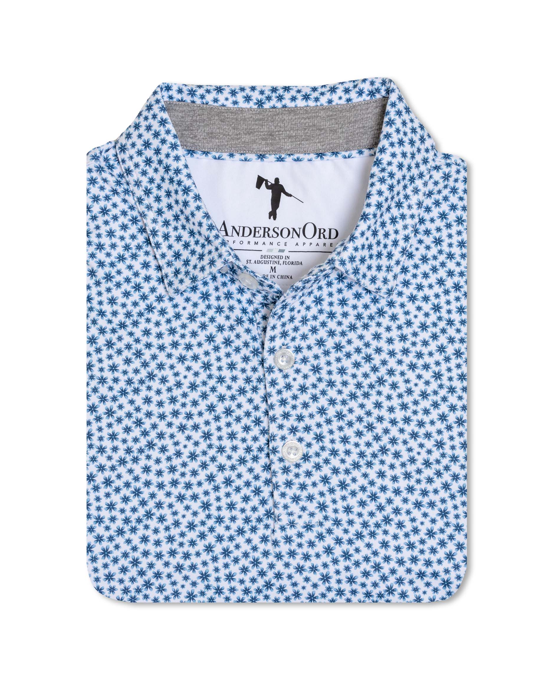 The Donna Polo - White/Dark Denim/Dutch Canal