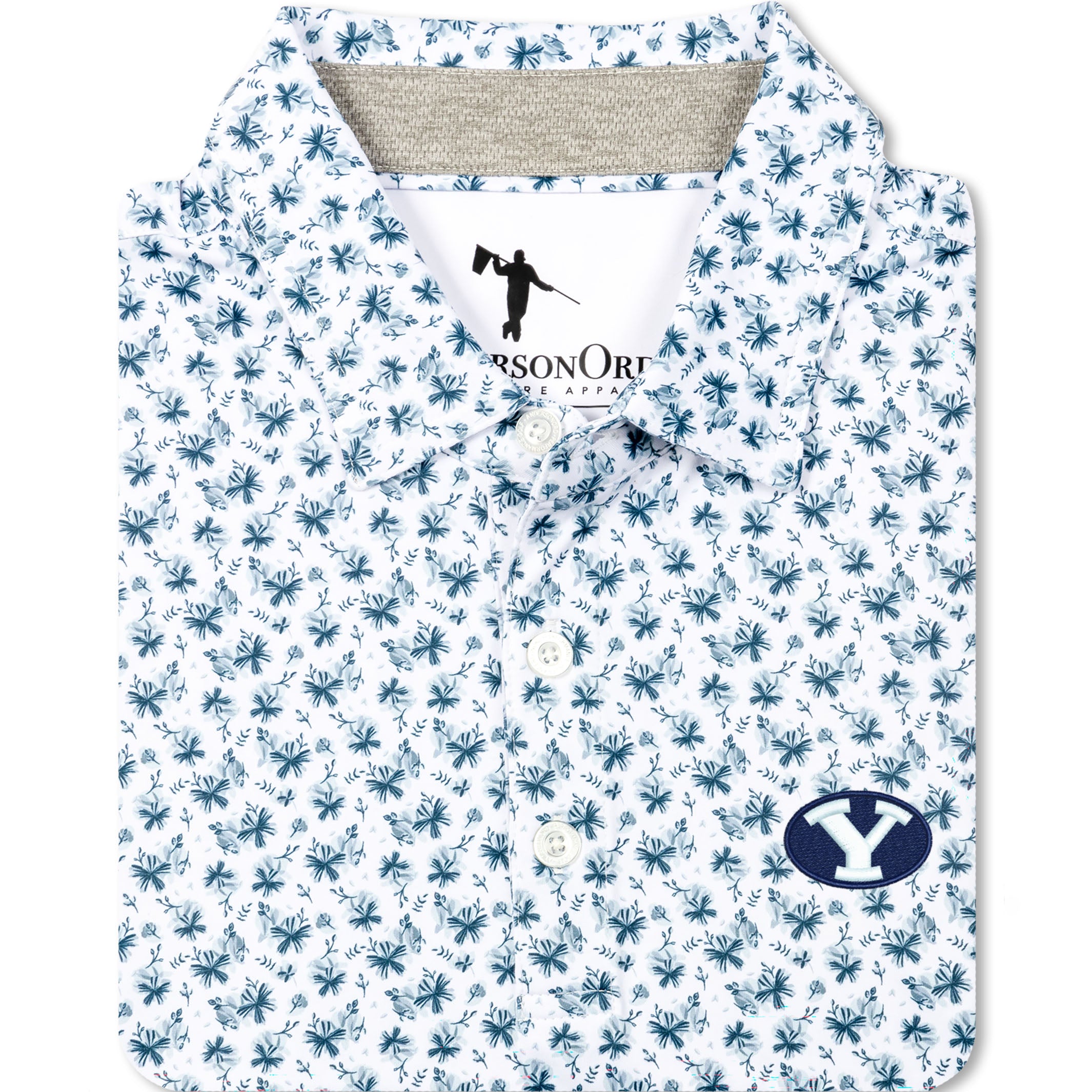 Fields Polo BYU - White/Moonlit Ocean/Blue Haze/Dusty Blue