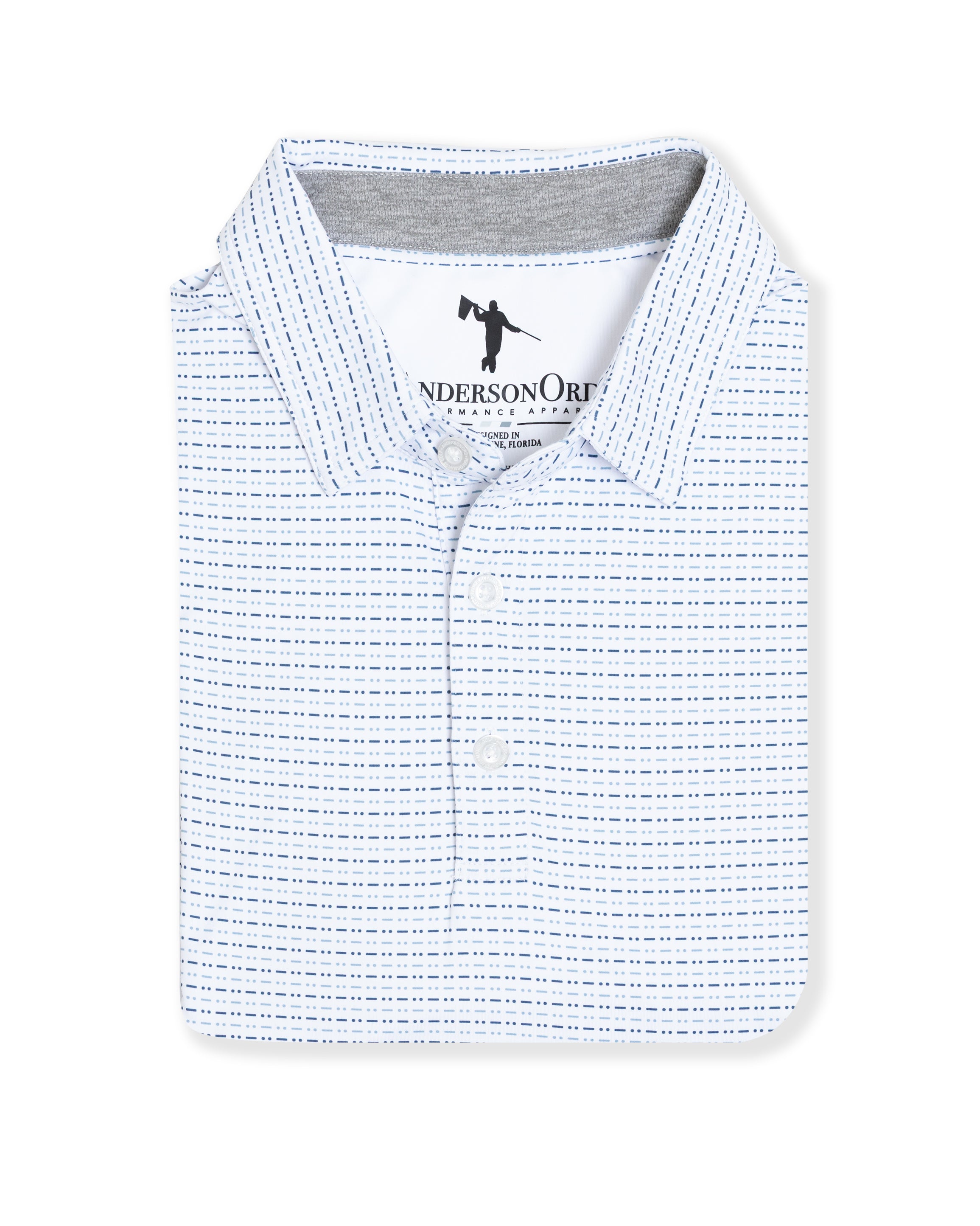 Beckwith Junior Polo - White/Dark Denim/Foggy Stream