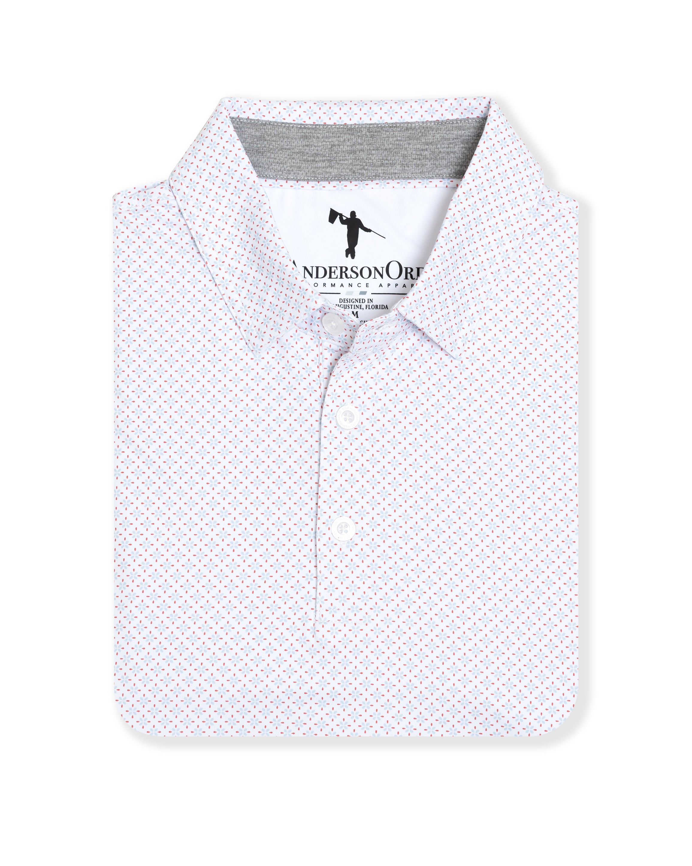 Lloyd Dobler Junior Polo - White/Blue Haze/Burnt Sienna