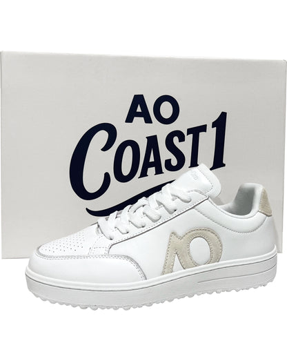 White sneaker with 'AO Coast 1' branding on a white background
