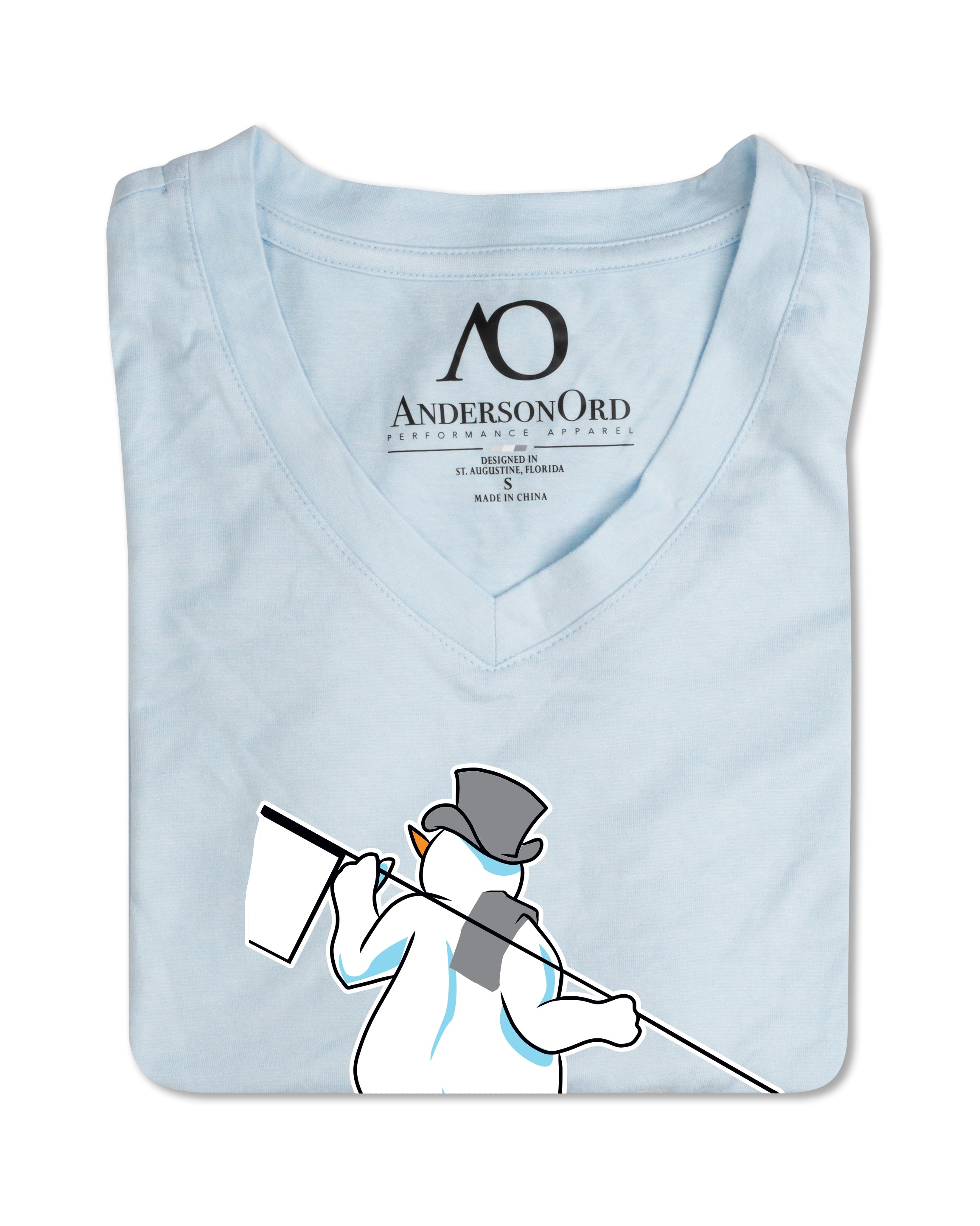 Women Butter T Snowman Looper - Sky Heather