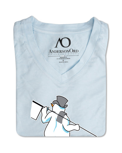 Women Butter T Snowman Looper - Sky Heather