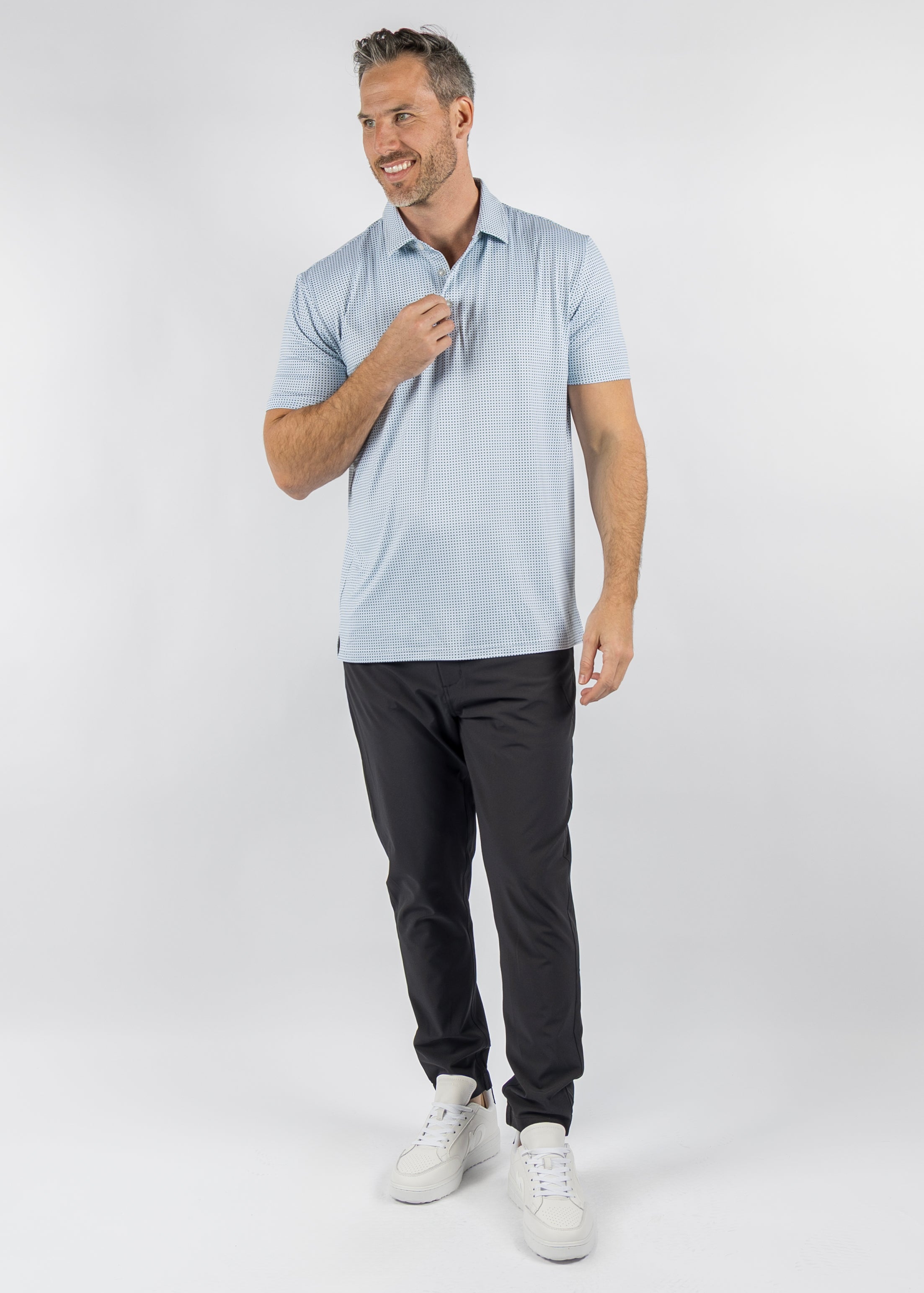 Vega Polo - HTR Sagebrush Green/HTR Pale Sky/White