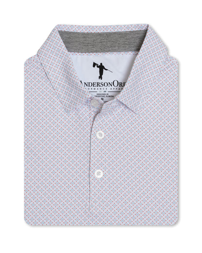 Lloyd Dobler Polo - White/Blue Haze/Burnt Sienna