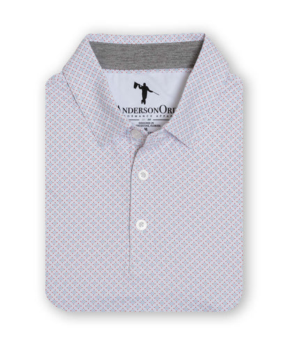Lloyd Dobler Polo - White/Blue Haze/Burnt Sienna