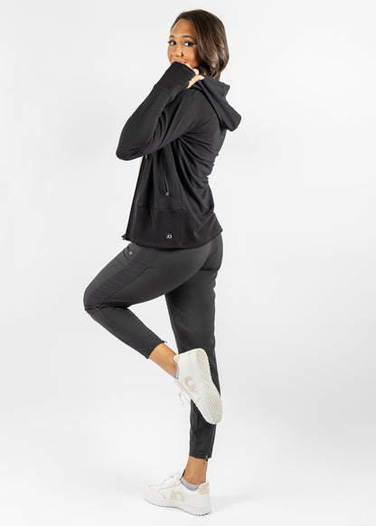 Lux Crop Hoodie - Matte Black