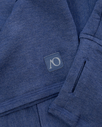 Lux Crop Hoodie - HTR Dark Denim