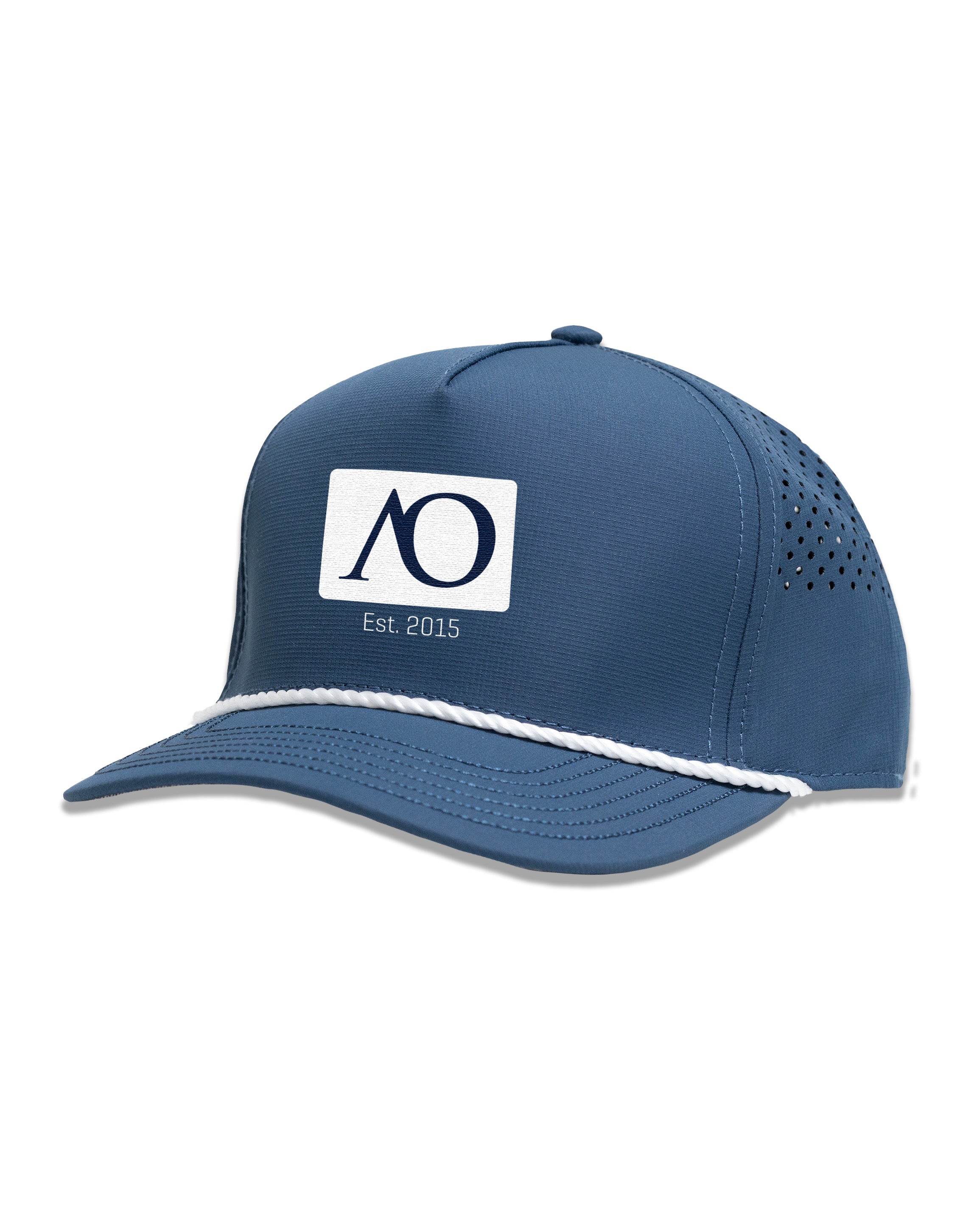 AOx Premium 5-Panel Hat Box Logo AO - Navy