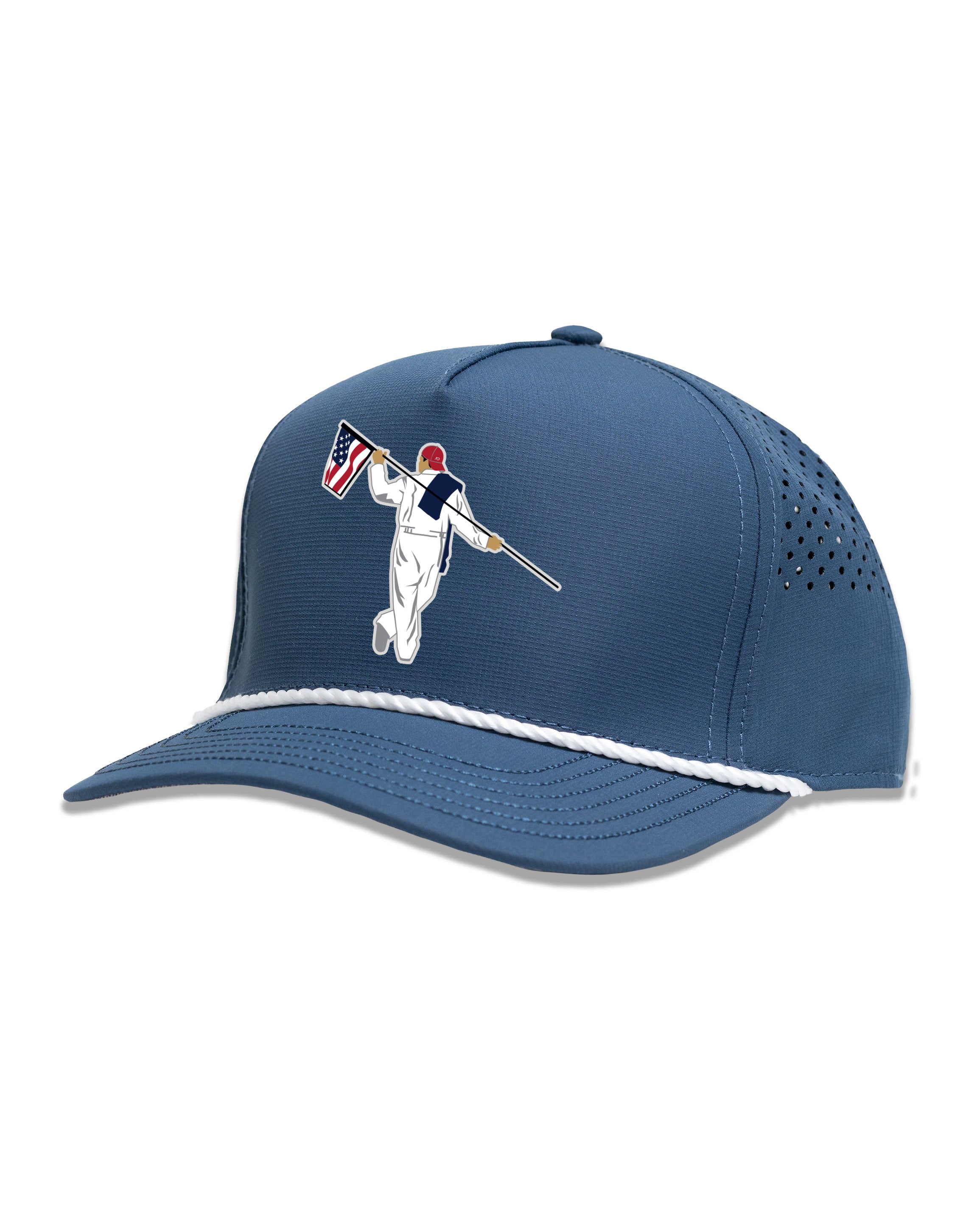 AOx Premium 5-Panel Hat Flex Style USA Looper - Navy