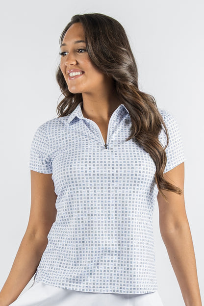 Promenade Polo - White/Dark Denim/Blue Haze