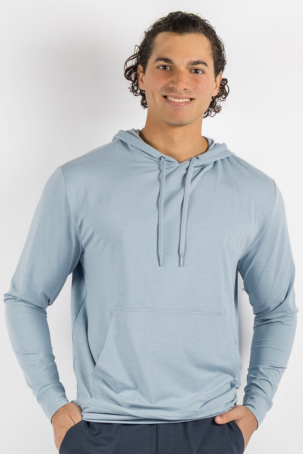 Red Beach Hoodie - HTR Dusty Blue