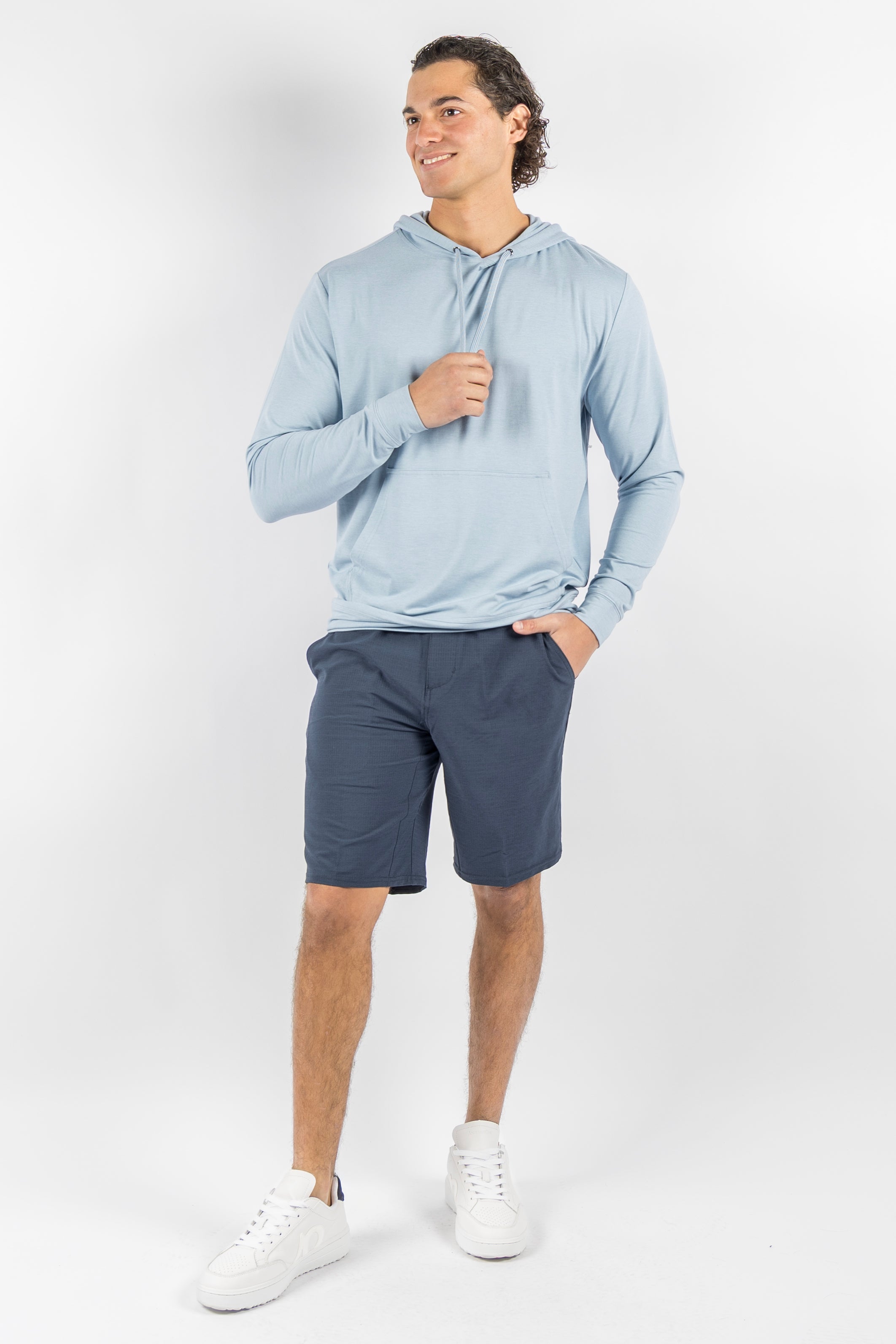 Red Beach Hoodie - HTR Dusty Blue