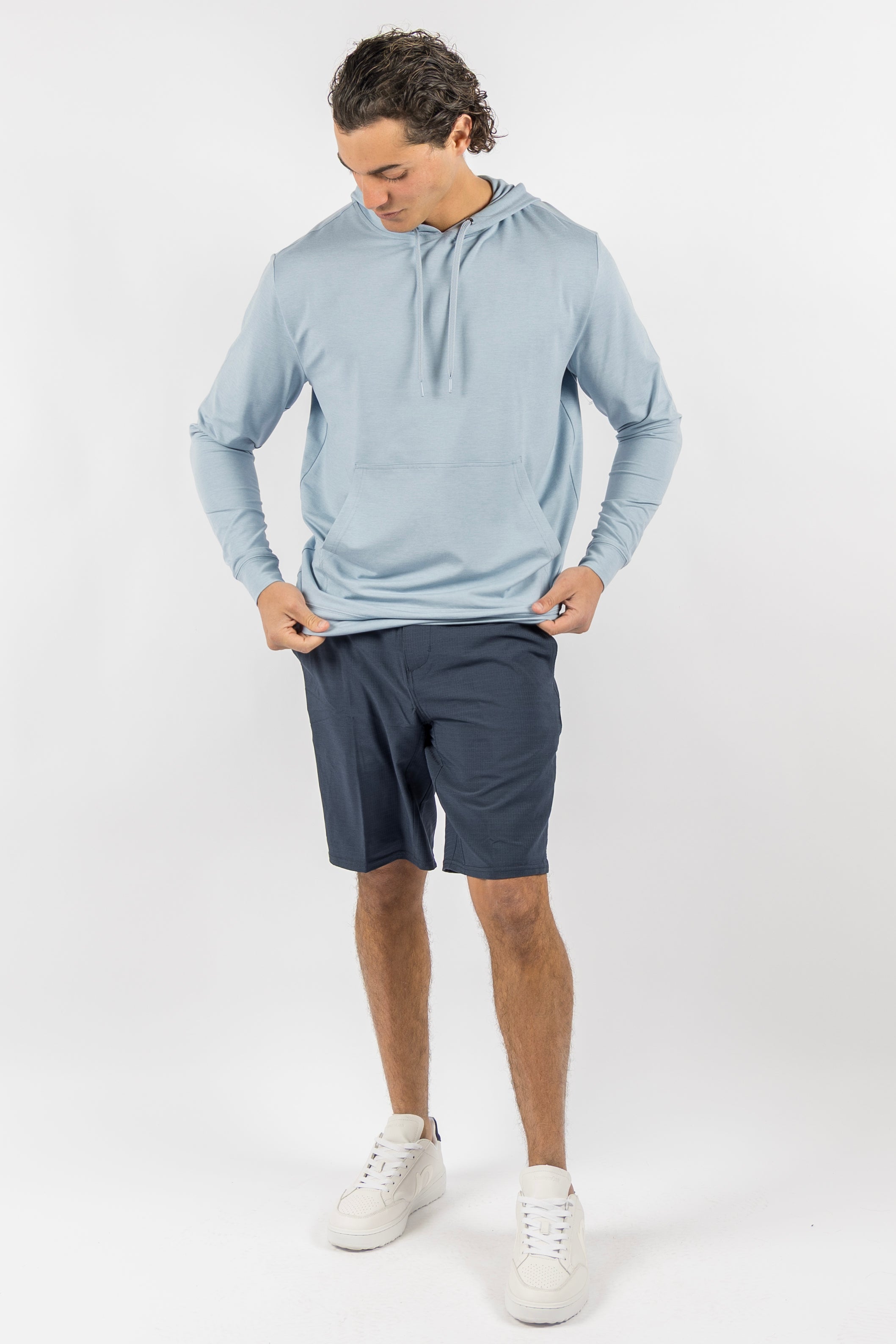 Red Beach Hoodie - HTR Dusty Blue