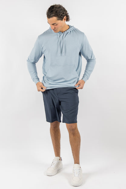 Red Beach Hoodie - HTR Dusty Blue