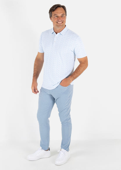 Harvey Polo - White/Dutch Canal/Salt Air/Creme