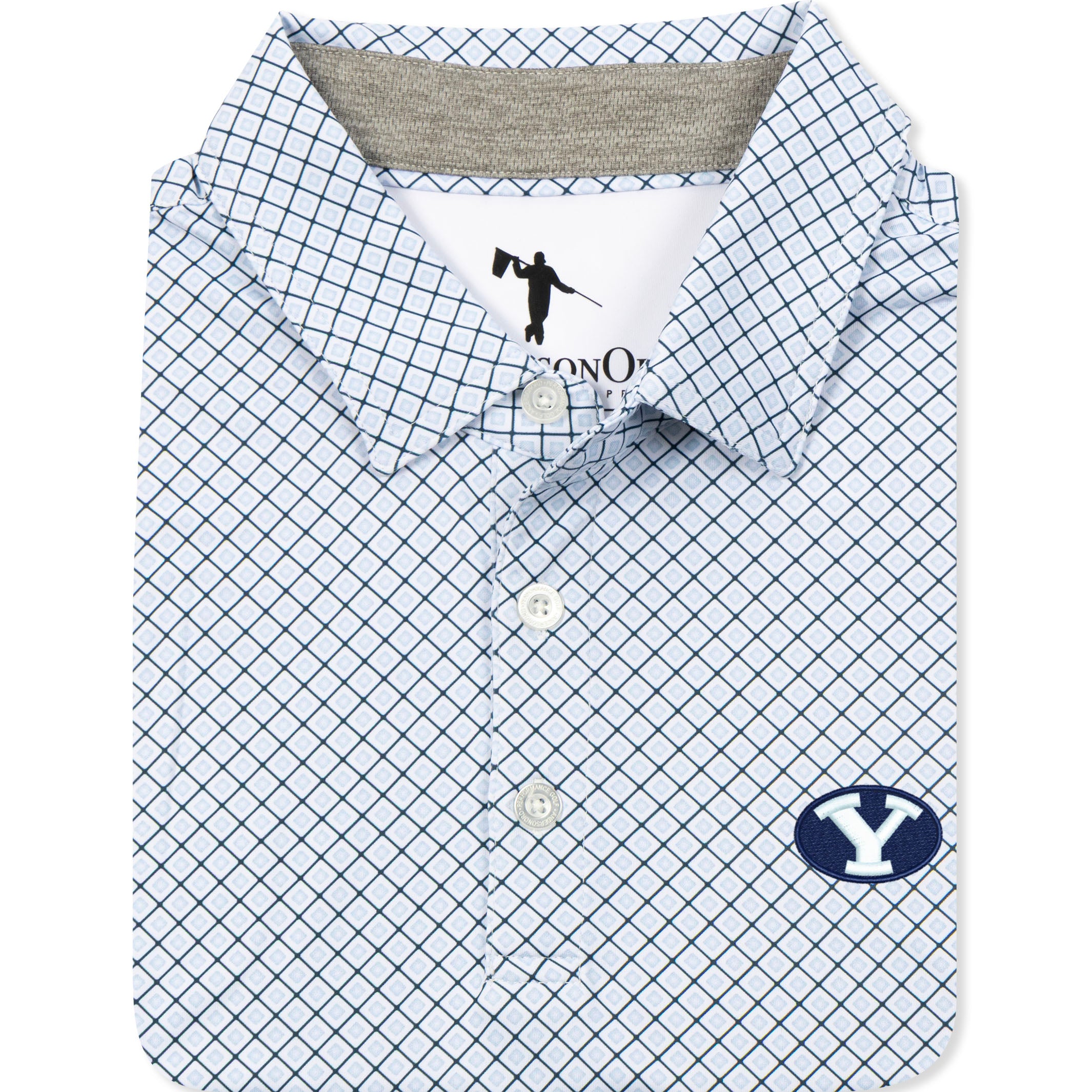 Stone Polo BYU - Moonlit Ocean/White/Blue Haze