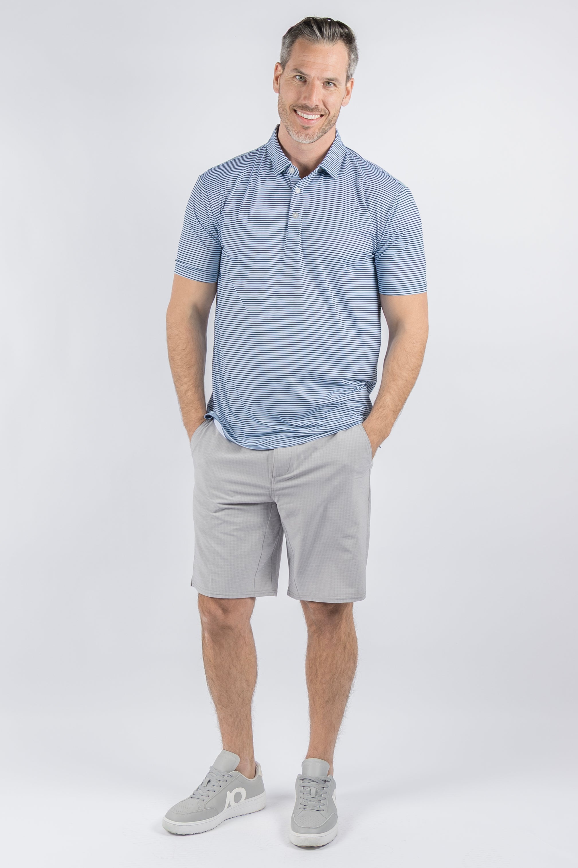 Dunes Polo - Moonlit Ocean/HTR Blue Haze/White