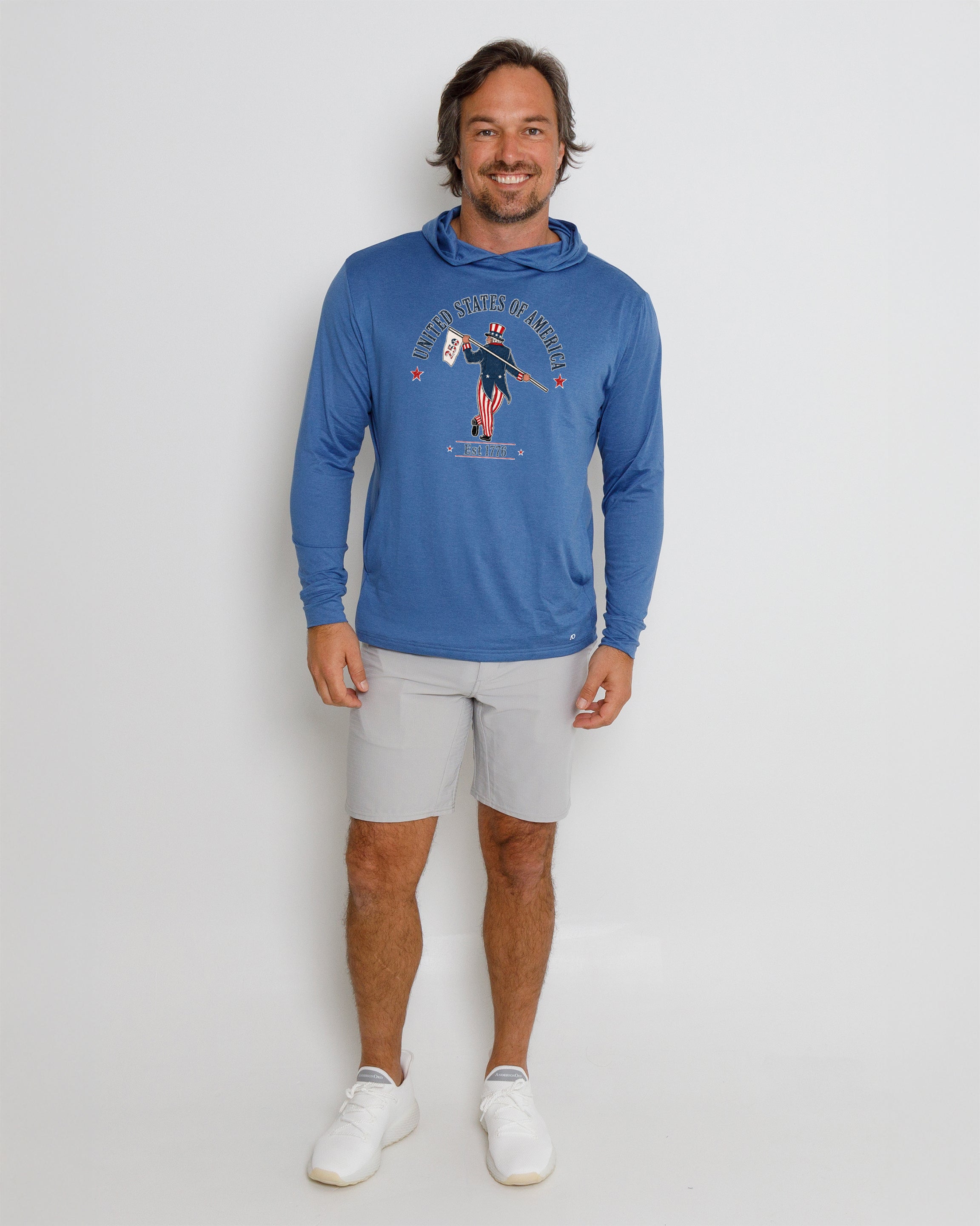 Blacks Beach Hoodie-Uncle Sam Looper-250-Federal Blue Heather