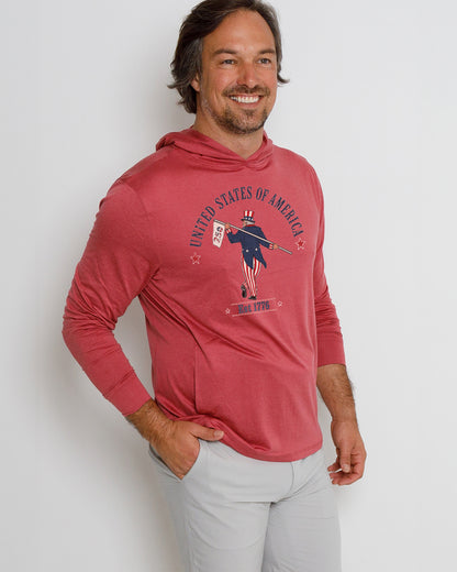 Blacks Beach Hoodie-Uncle Sam Looper-250-Earth Red Heather