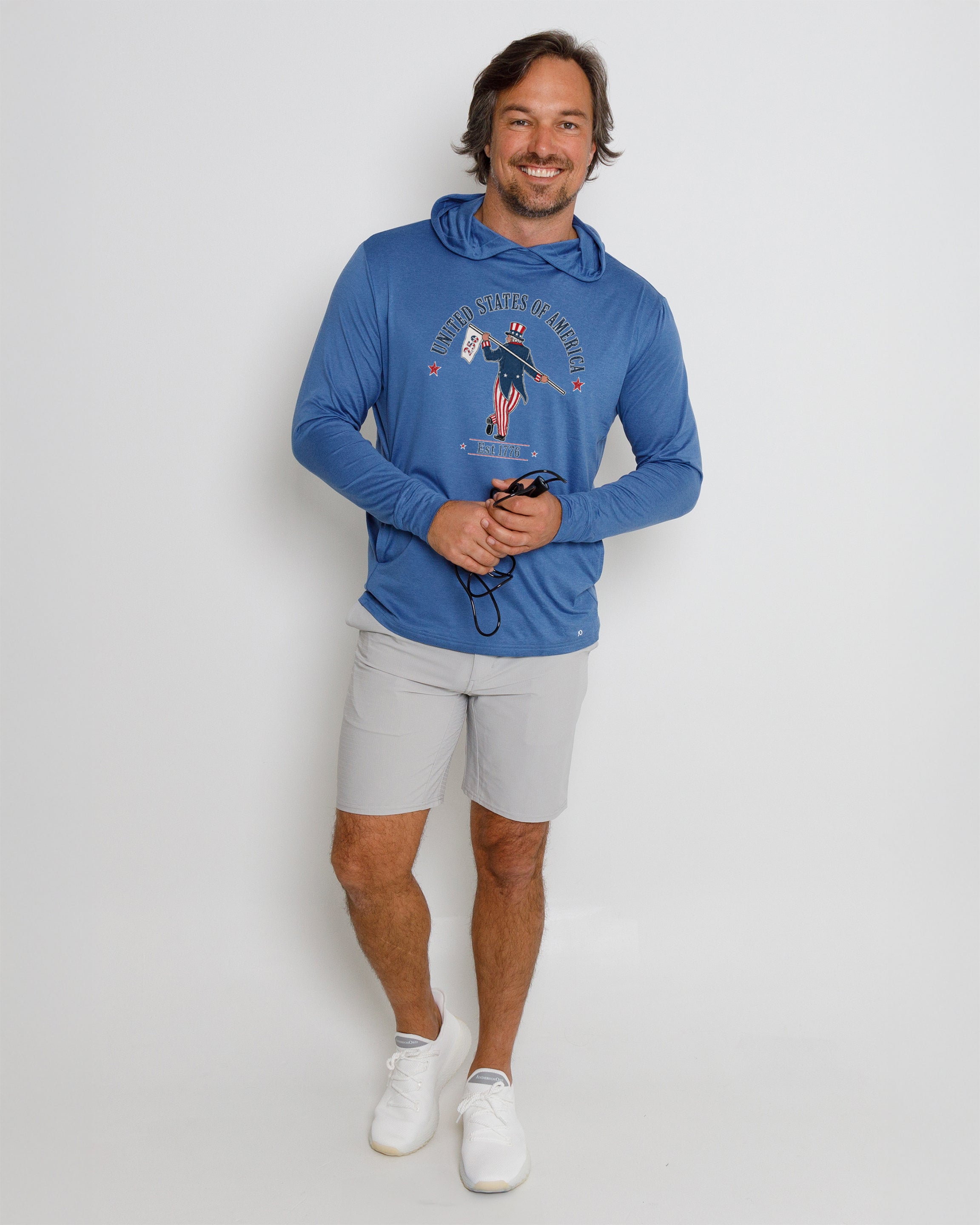Blacks Beach Hoodie-Uncle Sam Looper-250-Federal Blue Heather