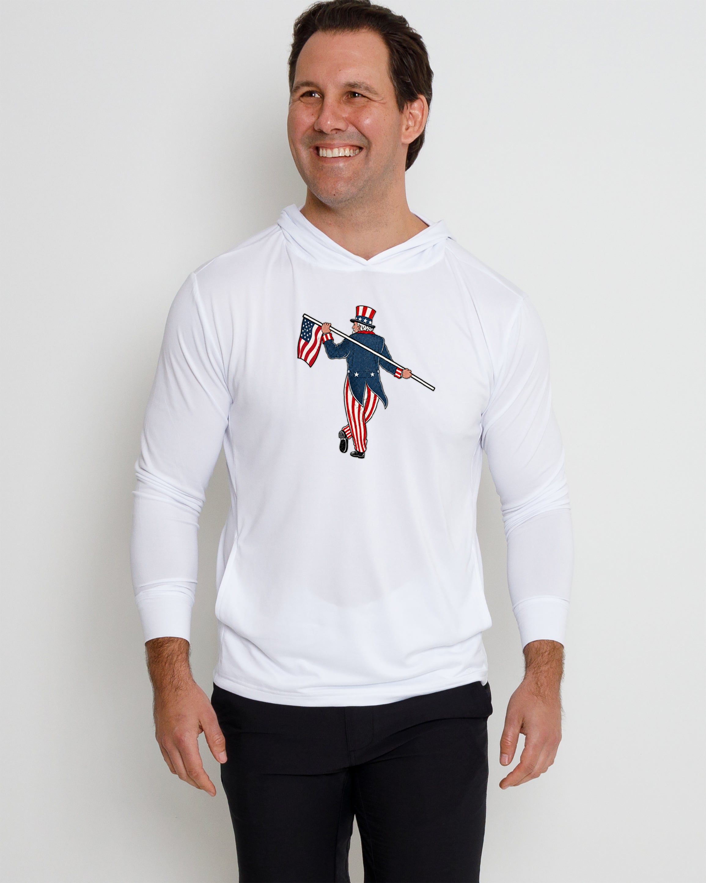Blacks Beach Hoodie-Uncle Sam Looper-White