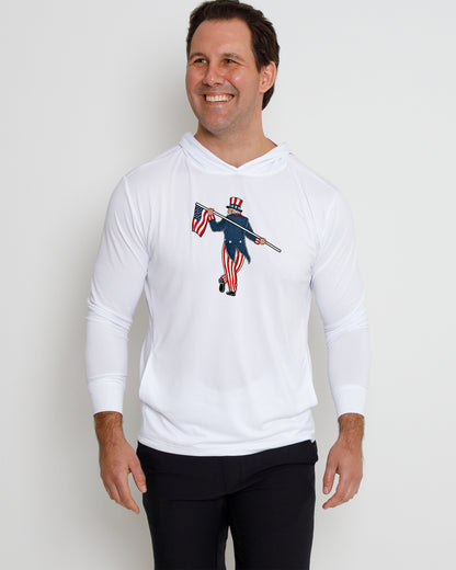 Blacks Beach Hoodie-Uncle Sam Looper-White